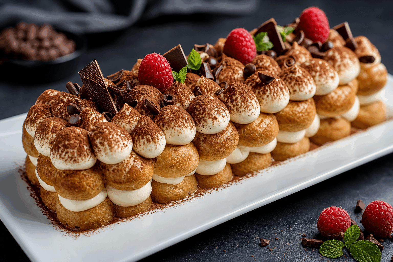 Bûche de Noël tiramisu en 5 minutes, sans cuisson et toujours succès garanti 😍 Description Cette bûche de Noël combine la tradition italienne du tiramisu avec la convivialité des fêtes de fin d'année. Sans cuisson, elle est rapide à préparer et se compose de couches gourmandes de mascarpone, biscuits imbibés de café et cacao amer. Léger et fondant, ce dessert ravira tous vos convives avec son alliance de textures et de saveurs intenses. Informations Temps de préparation : 5 minutes Temps de cuisson : 0 minute Nombre de portions : 6 personnes Difficulté : Facile Ingrédients Pour la garniture mascarpone 250 g de mascarpone 100 g de sucre glace 20 cl de crème liquide entière très froide 1 sachet de sucre vanillé Pour le montage 150 g de biscuits à la cuillère 15 cl de café fort froid 2 cuillères à soupe de poudre de cacao amer 1 cuillère à soupe de marsala ou rhum (facultatif) Préparation Fouette la crème liquide bien froide en chantilly ferme avec le sucre glace et le sucre vanillé. Ajoute délicatement le mascarpone à la chantilly en mélangeant à la spatule pour obtenir une crème homogène et légère. Dans un bol, mélange le café froid avec le marsala ou rhum si utilisé. Trempe rapidement les biscuits à la cuillère dans le café, sans les détremper, juste pour les imbiber. Dans un moule à bûche ou un plat allongé, dispose une rangée de biscuits imbibés en les serrant bien. Étale généreusement une couche de crème mascarpone sur les biscuits. Renouvelle l’opération avec une deuxième couche de biscuits imbibés puis une dernière couche de crème. Lisse la surface de la bûche avec une spatule et saupoudre généreusement de cacao amer à l’aide d’un tamis. Réserve au réfrigérateur pendant au moins 2 heures avant de servir pour que le dessert soit bien frais et prenne en texture. Astuces Utilise des biscuits à la cuillère bien frais pour éviter qu’ils ne deviennent trop mous après trempage. Si tu n’as pas d’alcool, remplace-le par un peu d’extrait de café ou de vanille pour parfumer l’appareil. Passe rapidement les biscuits dans le café pour garder une texture agréable, ils ne doivent pas être trop imbibés. Prépare la chantilly dans un bol froid et avec des fouets froids pour un meilleur résultat. Service Sers cette bûche de Noël tiramisu bien fraîche, accompagnée d’un café ou d’un vin doux. Sa texture légère et son goût intense en font un dessert parfait pour clore un repas festif sans lourdeur. Décore éventuellement avec quelques grains de café ou des copeaux de chocolat pour une touche élégante.