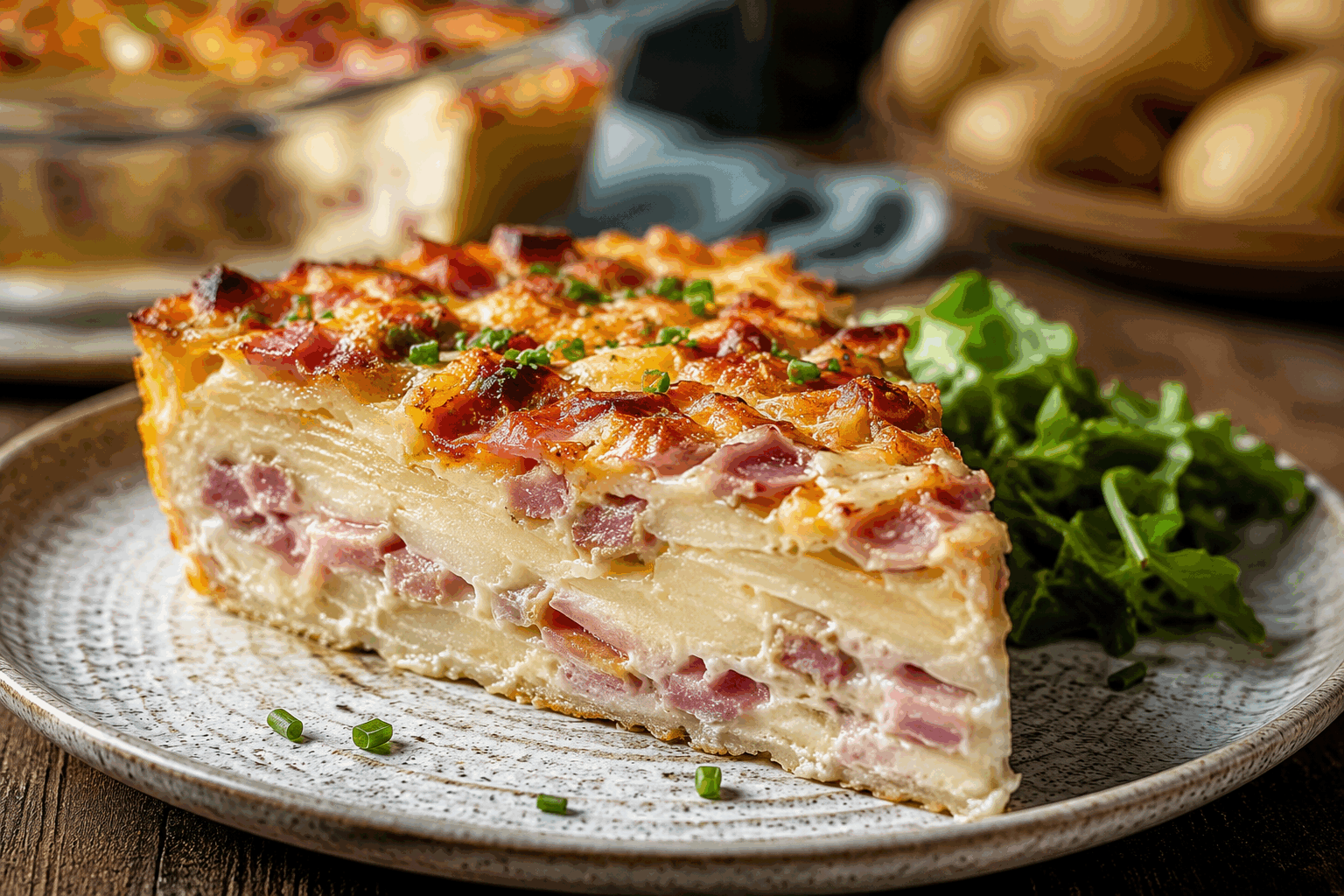 Cake salé jambon pomme de terre sans farine ni beurre, prêt en 5 minutes, un délice indémodable ✨ Description Ce cake salé allie la douceur des pommes de terre à la saveur généreuse du jambon, sans utiliser ni farine ni beurre, idéal pour une version légère. Rapide à préparer, il séduit par sa texture moelleuse et son goût authentique, parfait pour un repas improvisé ou un apéritif convivial. Son format pratique en fait un incontournable indémodable, réconfortant et gourmand. Informations Temps de préparation : 5 minutes Temps de cuisson : 45 minutes Nombre de portions : 6 personnes Difficulté : Facile Ingrédients Pour la pâte 500 g de pommes de terre 3 œufs 100 g de jambon blanc découenné et dégraissé 150 g de fromage râpé (emmental ou comté) 100 ml de lait 2 cuillères à soupe de crème fraîche épaisse 1 cuillère à café de levure chimique Sel Poivre 1 cuillère à soupe d'huile d'olive Noix de muscade râpée (facultatif) Préparation Préchauffe le four à 180°C (thermostat 6). Pèle les pommes de terre, puis râpe-les finement à l’aide d’une râpe à main ou d’un robot. Dans un grand saladier, bats les œufs avec le lait, la crème fraîche et l’huile d’olive. Ajoute la levure chimique, le sel, le poivre et une pincée de noix de muscade. Mélange bien. Incorpore les pommes de terre râpées, le jambon coupé en petits dés et le fromage râpé. Mélange jusqu’à obtention d’une pâte homogène. Verse la préparation dans un moule à cake légèrement huilé ou recouvert de papier sulfurisé. Enfourne pendant environ 45 minutes, jusqu’à ce que le cake soit bien doré et qu’un couteau inséré ressorte propre. Laisse tiédir avant de démouler et de couper en tranches. Astuces Essore bien les pommes de terre râpées dans un torchon pour éviter un cake trop humide. Tu peux remplacer le jambon par du bacon ou des dés de chorizo pour varier les saveurs. Pour un cake encore plus léger, remplace la crème fraîche par du fromage blanc à 20 % de matières grasses. Conserve le cake au réfrigérateur et consomme-le dans les 2 jours pour garder tout son moelleux. Service Serre ce cake salé tiède ou froid, accompagné d’une salade verte croquante pour un repas léger. Il est parfait en pique-nique, en entrée ou en apéritif coupé en petits carrés. Idéal pour un déjeuner rapide ou une soirée entre amis.