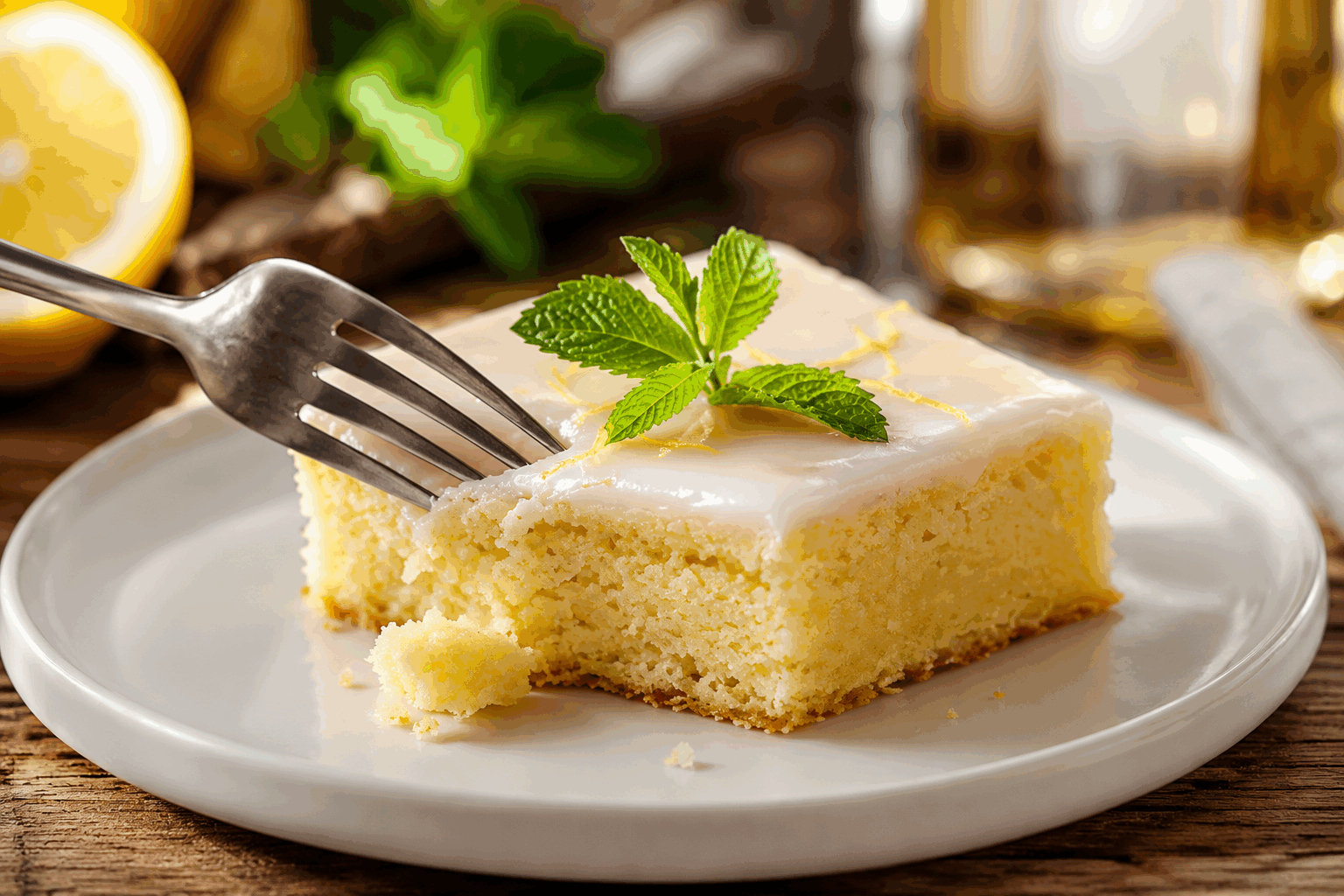 Brownie fondant au citron Description Ce brownie fondant au citron allie la richesse d’un gâteau au chocolat avec la fraîcheur acidulée du citron. Sa texture moelleuse et fondante en fait un dessert léger et gourmand, parfait pour les amateurs de desserts fruités et chocolatés. Idéal pour une pause sucrée ou un goûter estival, il se prépare en seulement 5 minutes. Informations Temps de préparation : 5 minutes Temps de cuisson : 20 minutes Nombre de portions : 8 parts Difficulté : Facile Ingrédients Pour la pâte 150 g de chocolat blanc 100 g de beurre doux 120 g de sucre en poudre 3 œufs 100 g de farine de blé 1 citron jaune (zeste et jus) 1 pincée de sel Préparation Préchauffe le four à 180°C (th.6). Fais fondre doucement le chocolat blanc et le beurre au bain-marie ou au micro-ondes, en mélangeant bien pour obtenir une préparation lisse. Dans un saladier, fouette les œufs avec le sucre jusqu’à ce que le mélange blanchisse. Ajoute le mélange beurre-chocolat blanc fondu aux œufs, puis incorpore la farine tamisée et la pincée de sel. Mélange délicatement. Râpe le zeste du citron et presse son jus. Ajoute-les à la préparation et mélange bien pour parfumer la pâte. Verse la pâte dans un moule carré (20x20 cm) beurré et fariné ou recouvert de papier cuisson. Enfourne pour 18 à 20 minutes. Le brownie doit rester légèrement fondant à cœur. Laisse refroidir avant de démouler. Tu peux le placer au réfrigérateur pour un dessert plus frais. Astuces Utilise un chocolat blanc de bonne qualité pour un goût plus gourmand. Ne cuis pas trop longtemps pour conserver le cœur fondant et éviter l’assèchement. Pour renforcer le goût citron, ajoute un peu plus de zeste ou une touche de vanille. Conserve le brownie au frais, il se découpera plus facilement et restera moelleux. Service Servez ce brownie fondant au citron tiède ou frais, accompagné d’une boule de glace à la vanille ou d’une cuillerée de crème fouettée maison. Parfait pour un dessert léger après un repas copieux ou pour un goûter gourmand en famille ou entre amis.