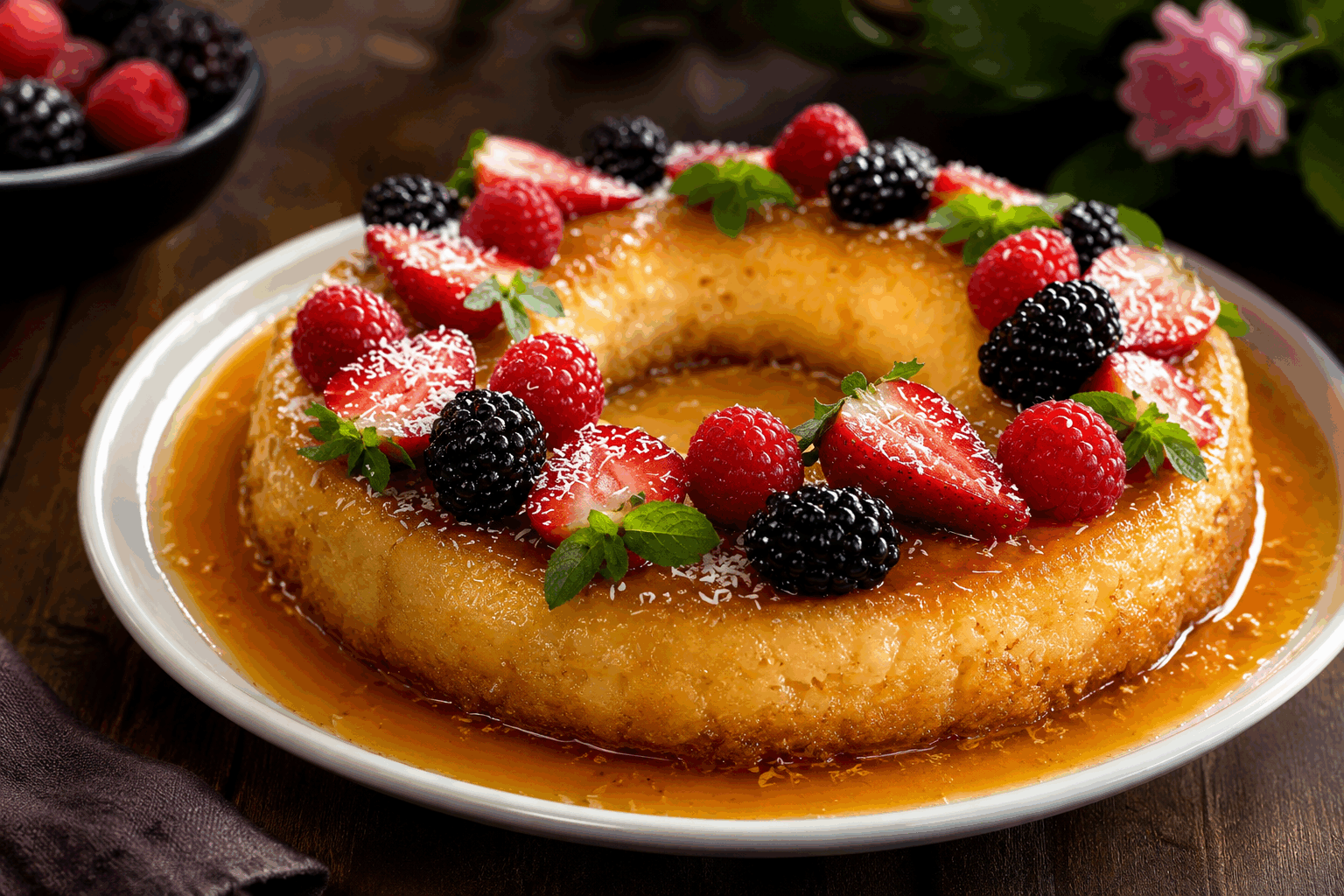 Flan coco magique en 10 minutes qui fond dans la bouche Description Ce flan coco magique est une douceur exotique, crémeuse et légère, qui fond littéralement dans la bouche. En seulement 10 minutes de cuisson, il offre une texture soyeuse et un parfum intense de noix de coco, parfait pour une pause gourmande rapide ou un dessert improvisé. Informations Temps de préparation : 5 minutes Temps de cuisson : 10 minutes Nombre de portions : 4 personnes Difficulté : Facile Ingrédients Pour le flan coco 400 ml de lait de coco 100 ml de lait entier 3 œufs entiers 80 g de sucre en poudre 20 g de maïzena (fécule de maïs) 1 sachet de sucre vanillé Une pincée de sel Préparation Préchauffe le four à 180°C en mode chaleur tournante ou classique. Dans un saladier, bats les œufs avec le sucre en poudre, le sucre vanillé et la pincée de sel jusqu’à obtenir un mélange homogène et légèrement mousseux. Délaye la maïzena dans le lait entier pour éviter les grumeaux. Chauffe doucement le lait de coco dans une casserole, sans le faire bouillir. Verse lentement le lait de coco chaud dans le mélange œufs-sucre tout en remuant doucement. Ajoute ensuite le lait entier avec la maïzena, puis mélange bien. Verse la préparation dans des ramequins individuels ou dans un moule à cake beurré. Place les ramequins ou le moule dans un bain-marie dans le four, puis fais cuire environ 10 minutes, ou jusqu’à ce que le flan soit pris mais encore légèrement tremblotant au centre. Sors du four et laisse refroidir à température ambiante pendant 15 minutes puis place au réfrigérateur au minimum 1 heure pour bien raffermir et développer les saveurs. Astuces Utilise un lait de coco de bonne qualité, bien épais, pour un goût authentique et une texture parfaite. Le bain-marie est essentiel pour une cuisson douce, qui évite que le flan ne se fissure ou devienne caoutchouteux. Si tu n’as pas de maïzena, tu peux remplacer par de la farine, mais le flan sera un peu moins onctueux. Pour une version vegan, remplace les œufs par de la fécule de maïs et fais chauffer un peu plus longtemps en surveillant la texture. Service Sers ce flan coco bien frais, nature ou accompagné d’un coulis de fruits exotiques comme la mangue ou la passion. Il fera merveille après un repas léger ou lors d’une pause sucrée entre amis.