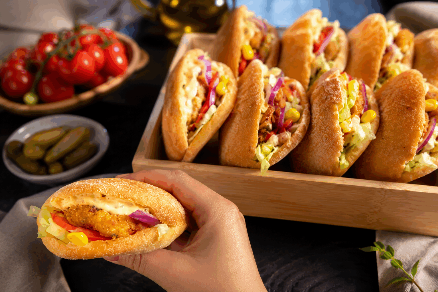 Ces petits pains pita moelleux au four prêts en 5 minutes pour sandwichs parfaits 🔥 Description Ces petits pains pita moelleux, cuits au four en seulement 5 minutes, sont parfaits pour composer des sandwichs savoureux et légers. Leur texture aérienne et légèrement dorée rappelle la tradition méditerranéenne, idéale pour une pause rapide ou un repas convivial. Informations Temps de préparation : 10 minutes Temps de cuisson : 5 minutes Nombre de portions : 6 petits pains Difficulté : Facile Ingrédients Pour la pâte 250 g de farine de blé T55 150 ml d'eau tiède 10 g de levure boulangère sèche 1 cuillère à soupe d'huile d'olive 1/2 cuillère à café de sel 1/2 cuillère à café de sucre Préparation Délaye la levure dans l'eau tiède avec le sucre, laisse reposer 5 minutes jusqu'à ce que des bulles apparaissent. Dans un saladier, mélange la farine et le sel. Ajoute le mélange levure-eau et l'huile d'olive. Pétris la pâte à la main ou au robot pendant environ 5 minutes jusqu'à obtenir une pâte lisse et légèrement élastique. Couvre la pâte d'un torchon et laisse-la reposer 5 minutes dans un endroit tiède pour activer la levure (optionnel mais conseillé pour plus de moelleux). Dégaze la pâte puis divise-la en 6 portions égales. Forme des boules légèrement aplaties (environ 10 cm de diamètre). Place les boules sur une plaque recouverte de papier cuisson et laisse-les reposer 5 minutes, couvertes d'un linge propre. Préchauffe le four à 220°C en mode chaleur tournante si possible. Enfourne les petits pains pour 5 minutes jusqu’à ce qu’ils gonflent et soient légèrement dorés. Sors-les du four et laisse-les refroidir sur une grille avant de les couper en sandwichs. Astuces Utilise de l’eau tiède pour ne pas tuer la levure, elle doit être agréablement chaude au toucher mais pas brûlante. Si tu manques de temps, tu peux sauter la levée initiale, mais la pâte sera moins aérée. Pour une version plus croustillante, augmente la cuisson de 1 à 2 minutes en surveillant bien la coloration. Ces petits pains se congèlent très bien une fois refroidis, il suffit de les réchauffer quelques minutes au four avant l’utilisation. Service Coupe les petits pains pita en deux et garnis-les de viande grillée, légumes frais, houmous, tzatziki ou toute garniture de ton choix. Ils accompagnent parfaitement un repas méditerranéen ou un déjeuner rapide sur le pouce.