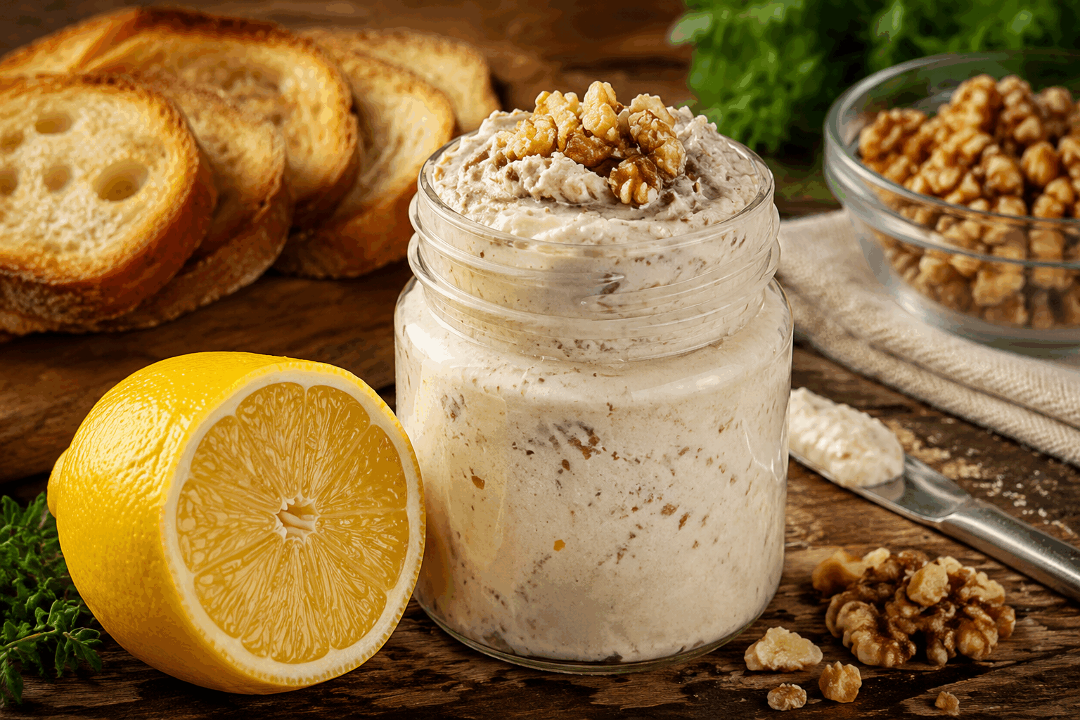 Cette crème aux noix, prête en 5 minutes, va vous faire fondre de bonheur 😍 Description Cette crème aux noix est une gourmandise onctueuse et riche en saveurs, parfaite pour les amateurs de douceur et de noix. Facile et rapide à préparer, elle séduit par son goût légèrement sucré et sa texture veloutée. Idéale en dessert léger ou en accompagnement de crêpes, tartines ou fruits frais. Informations Temps de préparation : 5 minutes Temps de cuisson : 0 minute Nombre de portions : 4 personnes Difficulté : Facile Ingrédients Pour la crème aux noix 100 g de cerneaux de noix 150 g de fromage frais (type ricotta ou mascarpone) 2 cuillères à soupe de miel liquide 10 cl de crème liquide entière 1 cuillère à café d’extrait de vanille Une pincée de sel Préparation Placez les cerneaux de noix dans un mixeur et réduisez-les en poudre fine sans les transformer en beurre. Ajoutez le fromage frais, le miel, la crème liquide, l’extrait de vanille et une pincée de sel dans le mixeur. Mélangez le tout pendant environ 2 minutes jusqu’à obtenir une crème lisse et homogène. Goûtez la crème et ajustez la douceur en ajoutant un peu plus de miel si nécessaire. Versez la crème dans des verrines ou un bol, puis placez au frais pendant 30 minutes si vous souhaitez une texture plus ferme. Astuces Utilisez des noix fraîches et bien décortiquées pour un goût optimal. Vous pouvez remplacer le fromage frais par du yaourt grec pour une version plus légère. Pour une variante encore plus gourmande, ajoutez une cuillère à soupe de cacao en poudre non sucré. Conservez la crème au réfrigérateur, elle se garde 2 à 3 jours dans une boîte hermétique. Service Servez cette crème aux noix bien fraîche, accompagnée de biscuits secs, de tartines grillées ou avec des fruits rouges. Elle fera un dessert simple et raffiné ou un goûter gourmand à partager en famille ou entre amis.