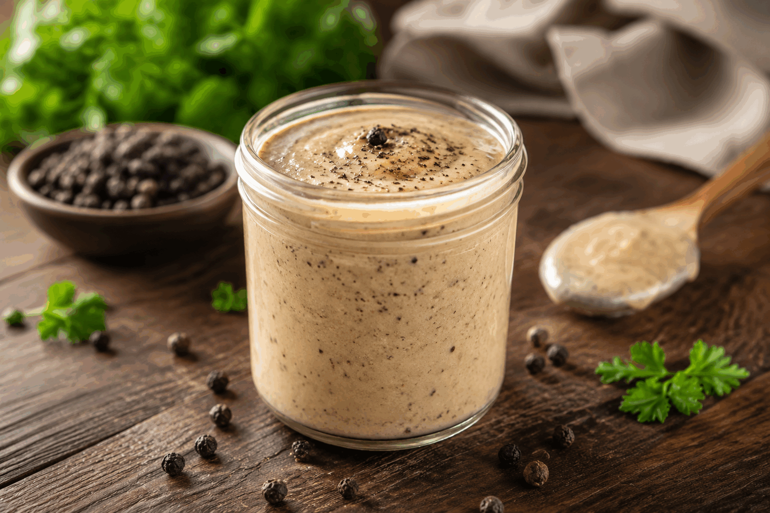 Cette sauce au poivre onctueuse prête en 5 minutes pour sublimer vos plats 😍 Description Découvrez une sauce au poivre onctueuse, rapide à préparer en seulement 5 minutes, idéale pour accompagner viandes, volailles ou légumes grillés. Son goût légèrement poivré et sa texture crémeuse apportent une touche gourmande et sophistiquée à vos plats en un rien de temps. Informations Temps de préparation : 2 minutes Temps de cuisson : 3 minutes Nombre de portions : 4 personnes Difficulté : Facile Ingrédients Pour la sauce au poivre 30 g de beurre 1 échalote finement hachée 1 cuillère à soupe de grains de poivre noir concassés 100 ml de vin blanc sec 200 ml de crème fraîche épaisse 1 cuillère à café de moutarde à l’ancienne (optionnel) Sel, selon le goût Préparation Fais fondre le beurre dans une poêle à feu moyen sans le faire brunir. Ajoute l’échalote hachée et fais-la revenir doucement jusqu’à ce qu’elle soit translucide, environ 1 à 2 minutes. Ajoute les grains de poivre concassés et mélange bien pour libérer leurs arômes. Verse le vin blanc et laisse réduire de moitié à feu vif pour concentrer les saveurs, pendant environ 2 minutes. Réduis le feu à doux, ajoute la crème fraîche et la moutarde si désiré, puis remue doucement jusqu’à obtenir une sauce homogène et onctueuse. Assaisonne avec du sel selon ton goût, puis retire du feu. Astuces Choisis des grains de poivre frais et concasse-les juste avant la cuisson pour un maximum d’arômes. Pour une sauce plus légère, remplace la crème fraîche épaisse par de la crème liquide à 15% de matière grasse. Ajoute une touche de cognac ou de brandy juste après la réduction du vin pour une saveur encore plus riche. Si la sauce est trop épaisse, ajuste avec un peu d’eau ou de bouillon chaud. Service Servez cette sauce au poivre onctueuse chaude, nappée sur un steak grillé, un filet de poulet ou des légumes rôtis. Elle convient parfaitement pour les repas du quotidien comme pour les occasions spéciales où vous souhaitez impressionner rapidement vos convives.