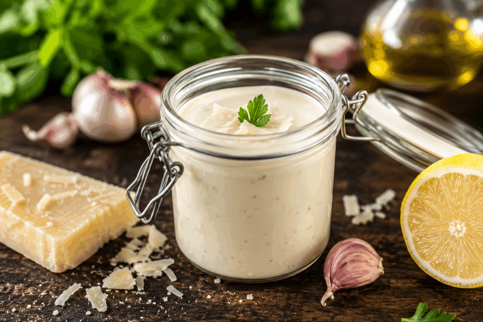 Cette sauce crémeuse ail et parmesan en 5 minutes va révolutionner vos pâtes 😍 Description Cette sauce onctueuse à base d’ail et de parmesan transforme n’importe quel plat de pâtes en un véritable délice gourmand. Rapide à préparer et riche en saveurs, elle apportera une touche crémeuse et savoureuse idéale pour un dîner facile et raffiné. Parfaite pour accompagner des pâtes fraîches ou sèches, elle est un incontournable pour les amateurs de cuisine simple et savoureuse. Informations Temps de préparation : 5 minutes Temps de cuisson : 5 minutes Nombre de portions : 4 personnes Difficulté : Facile Ingrédients Pour la sauce crémeuse ail et parmesan 3 gousses d’ail 30 g de beurre 200 ml de crème fraîche entière 80 g de parmesan râpé Sel fin Poivre noir fraîchement moulu 1 cuillère à soupe d’huile d’olive Quelques brins de persil frais (facultatif) Préparation Épluchez et hachez finement les gousses d’ail. Faites chauffer l’huile d’olive et le beurre dans une poêle à feu moyen-doux pour ne pas brûler l’ail. Ajoutez l’ail haché et faites-le revenir pendant 1 à 2 minutes, jusqu’à ce qu’il soit translucide et parfumé sans colorer. Versez la crème fraîche, puis remuez doucement. Laissez chauffer doucement pendant 2 minutes en remuant régulièrement. Incorporez le parmesan râpé en plusieurs fois pour qu’il fonde bien dans la sauce et obtenir une texture lisse et homogène. Assaisonnez avec du sel et du poivre selon votre goût. Remuez pour bien mélanger. Si la sauce est trop épaisse, ajoutez une cuillère à soupe d’eau de cuisson des pâtes pour l’alléger. Ciselez un peu de persil frais et parsemez-le sur la sauce juste avant de servir. Astuces Utilisez un parmesan de qualité pour un goût plus intense et une meilleure fondue. Attention à ne pas faire brûler l’ail, cela amènerait une amertume désagréable. La crème entière apporte de l’onctuosité, mais vous pouvez remplacer par une crème légère si vous préférez une sauce moins riche. Pensez à garder un peu d’eau de cuisson des pâtes pour ajuster la consistance de la sauce. Service Servez la sauce immédiatement sur des pâtes chaudes, comme des spaghetti, des tagliatelles ou des penne. Accompagnez d’une salade verte croquante pour un repas équilibré. Cette sauce convient parfaitement à un dîner en semaine rapide ou à une occasion où vous voulez impressionner sans passer des heures en cuisine.