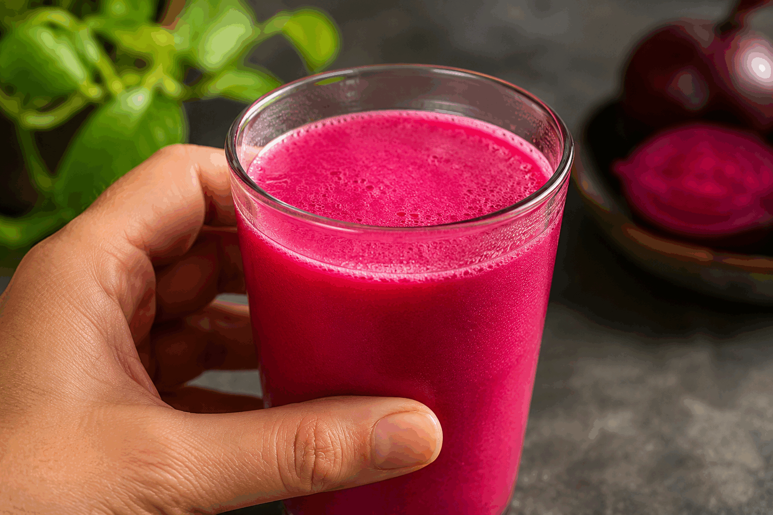 Chaque matin, ce smoothie aux fruits rouges booste mon énergie et défie le stress 🔥 Description Ce smoothie aux fruits rouges est une boisson fraîche, colorée et pleine de vitalité. Sa saveur acidulée et sucrée apporte un véritable coup de fouet dès le réveil, idéal pour commencer la journée en énergie. Facile à préparer, il allie vitamines, antioxydants et douceur pour lutter contre le stress au quotidien. Informations Temps de préparation : 5 minutes Temps de cuisson : 0 minute Nombre de portions : 2 personnes Difficulté : Facile Ingrédients Pour le smoothie 150 g de fruits rouges surgelés (mélange framboises, fraises, myrtilles) 1 banane mûre 200 ml de lait d’amande (ou autre lait végétal) 100 ml de jus d’orange frais 1 cuillère à soupe de miel ou sirop d’agave 1 cuillère à café de graines de chia Quelques glaçons (facultatif) Préparation Mets les fruits rouges surgelés et la banane pelée dans le blender. Ajoute le lait d’amande, le jus d’orange et le miel. Incorpore les graines de chia puis mixe à haute vitesse pendant 1 minute jusqu’à obtenir une consistance lisse et crémeuse. Goûte et ajuste la douceur en ajoutant un peu plus de miel si nécessaire. Ajoute les glaçons si tu souhaites une boisson plus fraîche et mixe rapidement pour les réduire. Verse le smoothie dans deux grands verres et sers immédiatement pour profiter de toutes les vitamines. Astuces Utilise des fruits rouges surgelés pour une texture bien fraîche tout au long de l’année. Remplace le lait d’amande par du yaourt nature pour une version plus onctueuse et riche en protéines. Les graines de chia apportent des fibres et oméga-3 ; laisse-les reposer 5 minutes dans le liquide avant de mixer pour un meilleur effet gélifiant. Pour varier les plaisirs, ajoute une petite pincée de gingembre frais râpé pour un effet tonifiant renforcé. Service Servez ce smoothie bien frais au petit déjeuner ou en collation revitalisante. Accompagnez-le d'une tartine de pain complet grillé avec du beurre de cacahuète pour un apport énergétique complet. Parfait pour démarrer la journée sereinement ou pour une pause vitaminée à tout moment.