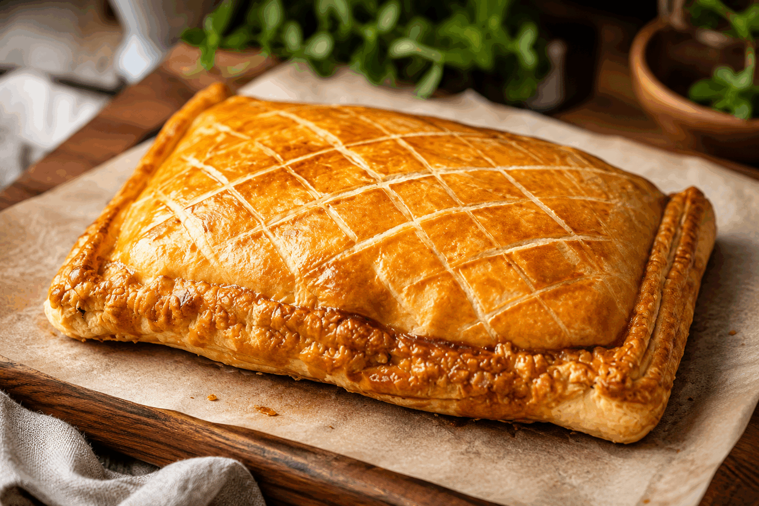 Chausson au thon et poivrons : 5 minutes pour une pâte croustillante et un cœur fondant 😍 Description Ce chausson savoureux associe une pâte croustillante à une garniture fondante de thon et poivrons colorés. Facile et rapide à préparer, il est parfait pour une entrée gourmande ou un repas léger, accompagné d’une salade verte. Ce plat simple mais délicieux invite à la convivialité grâce à ses saveurs méditerranéennes délicates. Informations Temps de préparation : 10 minutes Temps de cuisson : 15 minutes Nombre de portions : 4 pièces Difficulté : Facile Ingrédients Pour la pâte 250 g de pâte feuilletée prête à l’emploi 1 jaune d'œuf (pour la dorure) Pour la garniture 1 boîte de thon au naturel (140 g égoutté) 1 poivron rouge 1 poivron jaune 1 petit oignon 2 cuillères à soupe de crème fraîche épaisse 1 cuillère à soupe d’huile d’olive Sel et poivre du moulin 1 pincée de piment d’Espelette (facultatif) Préparation Préchauffe le four à 200°C (chaleur tournante si possible). Lave les poivrons, épépine-les puis coupe-les en petits dés. Épluche et hache finement l’oignon. Fais revenir l’oignon dans l’huile d’olive à feu moyen dans une poêle pendant 3 minutes jusqu’à ce qu’il soit translucide. Ajoute les poivrons dans la poêle et laisse cuire 5 minutes en remuant régulièrement, pour qu’ils deviennent tendres. Égoutte le thon et émiette-le avant de l’incorporer aux légumes. Ajoute la crème fraîche, sale, poivre et mélange bien. Laisse refroidir légèrement. Déroule la pâte feuilletée sur une plaque recouverte de papier cuisson. Coupe-la en 4 carrés égaux. Répartis la garniture au thon et poivrons au centre de chaque carré en laissant une marge tout autour. Replie chaque carré en rabattant une pointe sur la diagonale pour former un triangle, puis soude les bords en pressant avec les doigts ou une fourchette. Badigeonne les chaussons avec le jaune d'œuf battu pour une belle dorure. Enfourne pendant 12 à 15 minutes, jusqu’à ce que les chaussons soient bien dorés et croustillants. Astuces Pour une garniture plus fondante, ajoute un peu de mozzarella râpée à la préparation au thon. Pique légèrement la pâte avant la cuisson pour éviter qu’elle ne gonfle trop et ne déforme les chaussons. Tu peux préparer les chaussons à l’avance et les congeler crus pour les cuire plus tard. Si tu n’as pas de pâte feuilletée, utilise une pâte brisée : le résultat sera un peu moins croustillant mais tout aussi délicieux. Service Sers ces chaussons tièdes accompagnés d’une salade verte assaisonnée d’une vinaigrette légère au citron ou au vinaigre balsamique. Ils conviennent parfaitement pour un apéritif dinatoire, un pique-nique ou un déjeuner rapide. N’hésite pas à les proposer avec un verre de vin blanc sec ou un rosé frais.