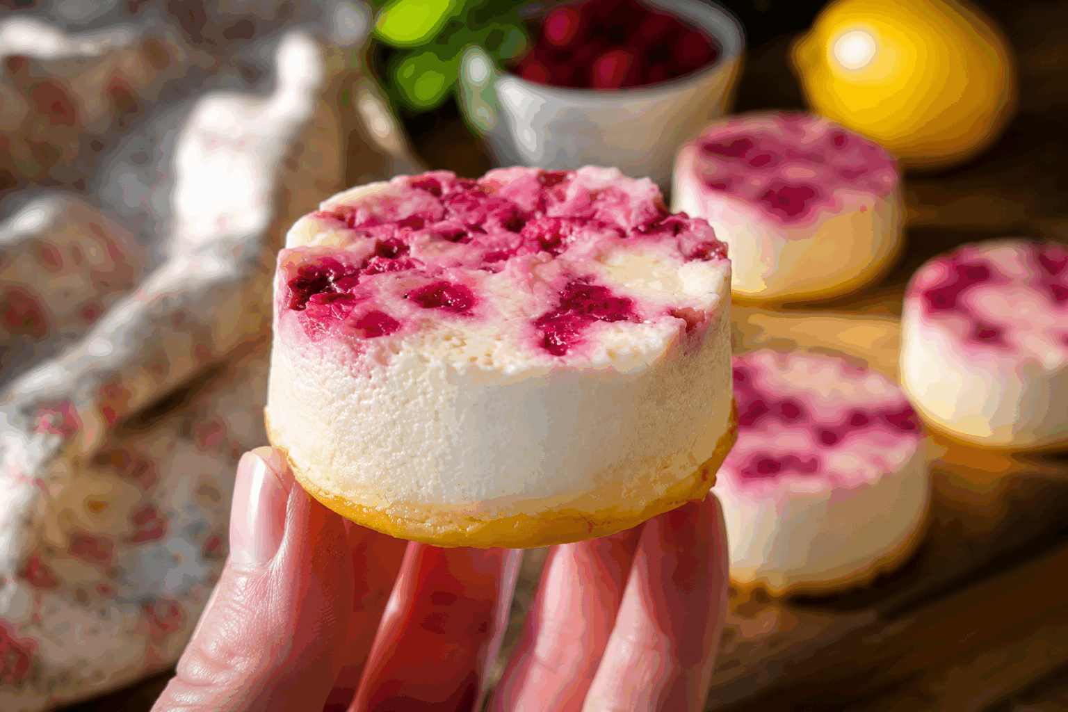 Cheesecake citron framboises sans farine, prêt en 10 minutes et tellement fondant 😍 Description Ce cheesecake citron framboises sans farine est une douceur légère et rafraîchissante, parfaite pour les amateurs de desserts fruités et fondants. Son goût acidulé de citron se mêle délicatement à la douceur des framboises, offrant une expérience gourmande en un temps record. Idéal pour une fin de repas estivale ou une pause sucrée sans culpabilité. Informations Temps de préparation : 10 minutes Temps de cuisson : 0 minute (réfrigération) Nombre de portions : 6 personnes Difficulté : Facile Ingrédients Pour la base (sans farine) 150 g de biscuits secs type petits beurres ou sablés 70 g de beurre fondu Pour la garniture 400 g de fromage frais type Philadelphia ou Saint Môret 150 g de crème fraîche épaisse (30% MG minimum) 100 g de sucre glace 2 citrons (zeste et jus) 200 g de framboises fraîches ou surgelées 1 cuillère à café d’extrait de vanille Préparation Écrase finement les biscuits dans un saladier puis incorpore le beurre fondu. Tasse cette préparation au fond d’un moule à charnière (20 cm de diamètre de préférence) pour former la base du cheesecake. Réserve au frais pendant la préparation du reste. Dans un grand bol, fouette le fromage frais avec la crème fraîche et le sucre glace jusqu’à obtenir une texture lisse et onctueuse. Ajoute le zeste et le jus des citrons ainsi que l’extrait de vanille. Mélange à nouveau jusqu’à ce que la crème soit bien homogène et parfumée. Incorpore délicatement la moitié des framboises à la préparation, en mélangeant doucement pour ne pas les écraser. Verse cette crème citron-framboises sur la base biscuitée et lisse la surface avec une spatule. Dispose les framboises restantes sur le dessus en les pressant légèrement pour qu’elles adhèrent bien. Couvre le cheesecake d’un film alimentaire et place-le au réfrigérateur pendant au moins 2 heures pour qu’il soit bien frais et fondant au moment de servir. Astuces Pour un cheesecake encore plus fondant, utilise un fromage frais à température ambiante et fouette-le bien avant de commencer. Si tu manques de temps, tu peux congeler le dessert une heure au congélateur pour accélérer la prise. Remplace les framboises par d’autres fruits rouges comme les myrtilles ou les fraises selon la saison et tes envies. Pour un goût moins acidulé, ajuste la quantité de jus de citron à ton goût, ou ajoute un peu de miel dans la préparation. Service Serre ce cheesecake citron framboises bien frais, accompagné d’un coulis de fruits rouges ou d’un petit verre de vin doux naturel. Idéal pour un dessert léger après un repas copieux ou lors d’un goûter gourmand entre amis.