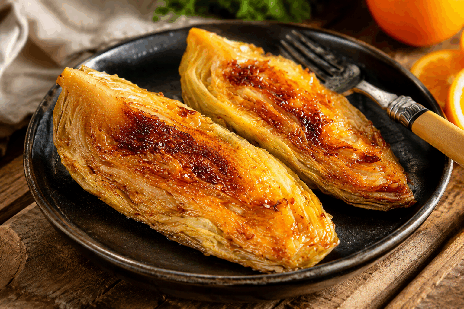 Chou braisé à l’orange prêt en 10 min, un vrai délice qui fond dans la bouche 🍊👌
