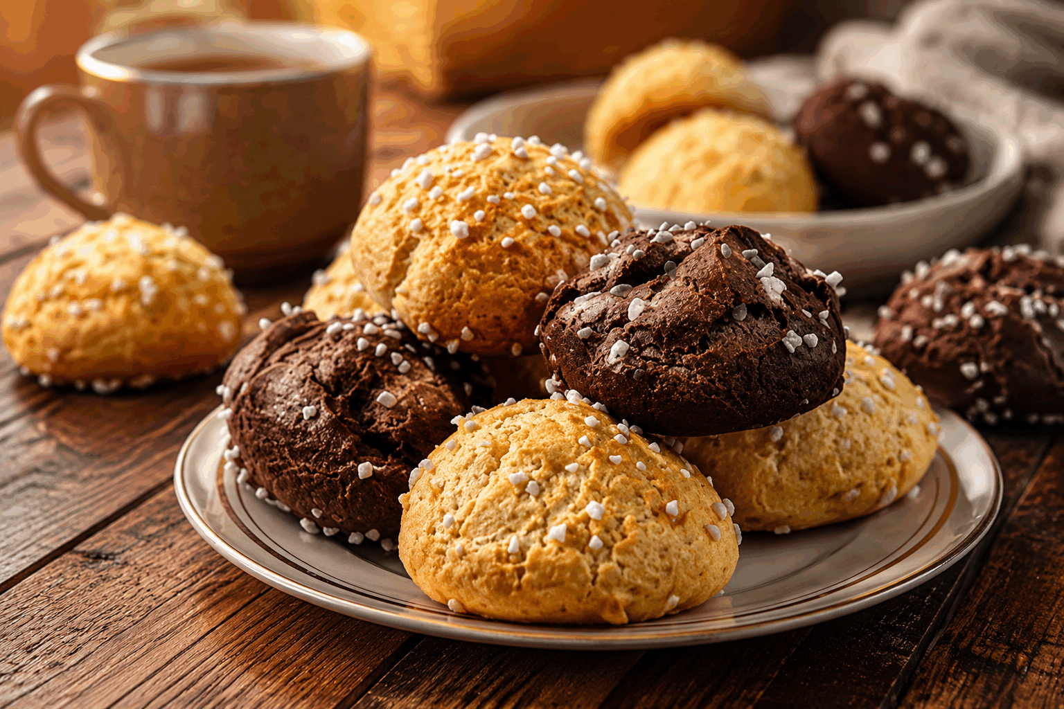 Chouquettes maison en 5 minutes, la recette rapide que tout le monde adore 😍✨ Description Les chouquettes sont de petites pâtisseries légères et aériennes, garnies de grains de sucre perlé qui leur donnent un croquant délicieux. Elles sont parfaites pour le goûter ou le dessert, et cette recette express vous permet de les réaliser en un temps record, sans compromis sur le goût. Informations Temps de préparation : 5 minutes Temps de cuisson : 20 minutes Nombre de portions : 25 pièces environ Difficulté : Facile Ingrédients Pour la pâte à choux 125 ml d'eau 50 g de beurre 75 g de farine 2 œufs 1 pincée de sel 1 cuillère à soupe de sucre Grains de sucre perlé (environ 30 g) Préparation Préchauffe le four à 200°C (chaleur tournante de préférence). Dans une casserole, porte à ébullition l'eau avec le beurre, le sel et le sucre. Hors du feu, ajoute la farine en une seule fois et mélange vivement avec une cuillère en bois jusqu’à ce que la pâte se détache des parois. Remets la casserole sur feu doux et dessèche la pâte 1 à 2 minutes en remuant pour qu'elle perde un peu d'humidité. Transfère la pâte dans un bol, puis incorpore les œufs un par un en mélangeant bien entre chaque ajout jusqu’à obtenir une pâte lisse et homogène. Sur une plaque recouverte de papier cuisson, forme des petites boules de pâte à l’aide de deux cuillères ou d’une poche à douille, en les espaçant bien. Parseme généreusement les chouquettes de grains de sucre perlé. Enfourne pour 20 à 25 minutes sans ouvrir la porte du four pour que les chouquettes gonflent parfaitement et restent légères. À la sortie du four, laisse refroidir sur une grille avant de déguster. Astuces Pour des chouquettes encore plus légères, assure-toi que les œufs soient bien incorporés et que la pâte soit lisse. Ne jamais ouvrir le four pendant la cuisson pour éviter que les chouquettes retombent. Si tu n’as pas de grains de sucre perlé, tu peux saupoudrer un peu de sucre normal juste après la sortie du four. Pour varier les plaisirs, tu peux aussi fourrer les chouquettes de crème pâtissière ou de chantilly après cuisson. Service Servez les chouquettes tièdes ou à température ambiante, seules ou accompagnées d’un chocolat chaud ou d’un café. Elles sont parfaites pour un goûter convivial, un brunch ou pour une petite gourmandise à toute heure.