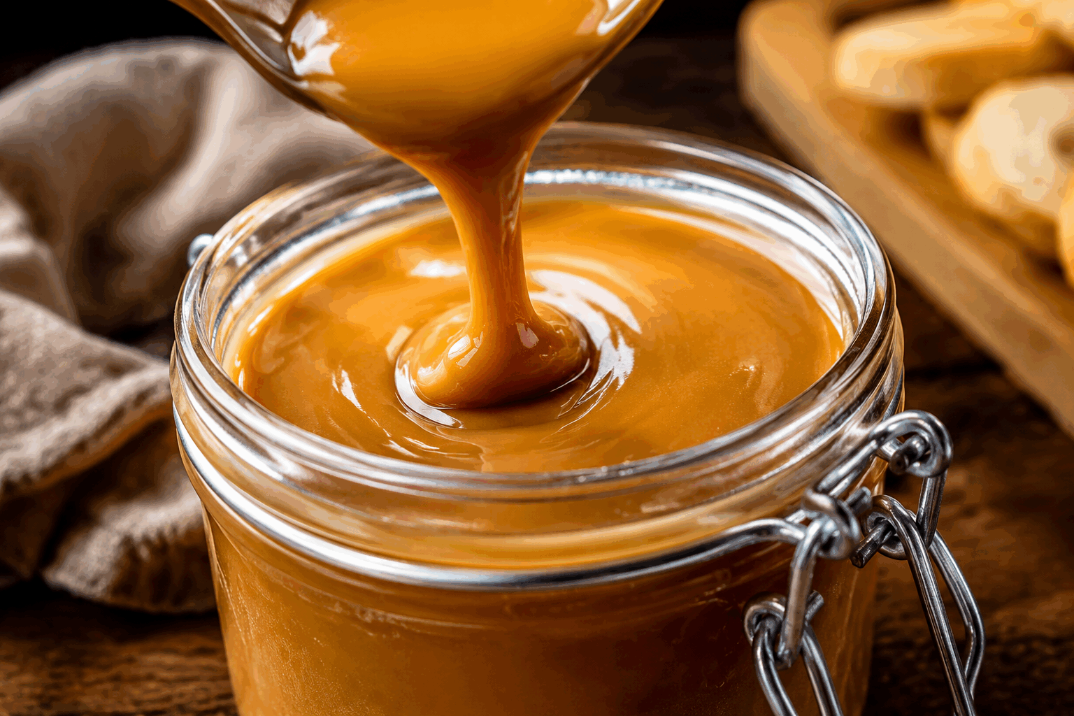 Confiture de café maison en 3 ingrédients, un délice gourmand à tester d’urgence ☕✨ Description Cette confiture de café maison est une gourmandise originale qui allie la richesse intense du café à la douceur d’une confiture onctueuse. Facile à réaliser avec seulement trois ingrédients, elle offre une texture brillante et un goût profond, idéal pour les amateurs de café. Parfaite au petit-déjeuner ou pour sublimer vos desserts, elle apportera une touche d’originalité à vos tartines et pâtisseries. Informations Temps de préparation : 10 minutes Temps de cuisson : 30 minutes Nombre de portions : 4 pots (environ 250 ml chacun) Difficulté : Facile Ingrédients Pour la confiture 200 ml de café fort infusé (idéalement expresso) 300 g de sucre 1 cuillère à soupe de jus de citron frais Préparation Prépare un café fort et filtre-le pour enlever les éventuels résidus. Mesure 200 ml de ce café. Dans une casserole, verse le café, ajoute le sucre et le jus de citron puis mélange bien à froid. Fais chauffer sur feu moyen en remuant régulièrement jusqu’à ce que le sucre soit complètement dissous. Porte le mélange à ébullition puis baisse légèrement le feu. Laisse cuire doucement pendant environ 25-30 minutes, en remuant fréquemment, jusqu’à obtenir une texture sirupeuse et un léger épaississement. Teste la consistance en déposant une goutte de confiture sur une assiette froide : elle doit se figer légèrement. Verse la préparation encore chaude dans des pots stérilisés, ferme-les immédiatement et retourne-les pendant 5 minutes pour assurer la stérilisation de la surface. Laisse refroidir complètement avant de conserver au réfrigérateur. Astuces Utilise un café de bonne qualité et bien corsé pour un goût intense et aromatique. Le jus de citron aide à la pectine naturelle et à la conservation, mais tu peux le remplacer par une petite cuillère de vinaigre de cidre si nécessaire. Surveille la cuisson pour éviter que la confiture ne brûle, remue régulièrement et baisse le feu si nécessaire. Conserve la confiture au réfrigérateur et consomme-la dans le mois pour une fraîcheur optimale. Service Servez cette confiture de café sur des tartines de pain beurré, des crêpes ou accompagnez-en un yaourt nature ou une panna cotta pour un dessert élégant. Elle est également délicieuse pour aromatiser un gâteau au chocolat ou un cheesecake. Parfaite pour un brunch ou un goûter original, elle surprendra agréablement vos convives !