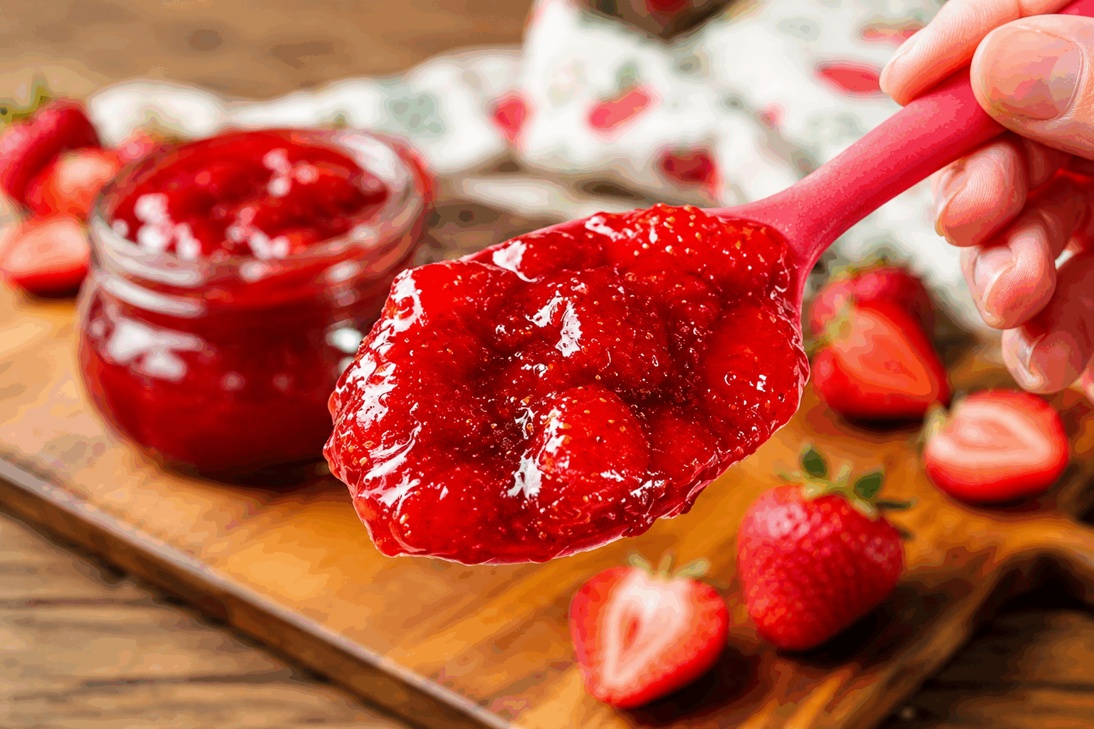 Confiture de fraises maison en 10 minutes, un secret que je garde précieusement 🍓✨ Description Cette confiture de fraises maison se prépare en un temps record, tout en conservant la fraîcheur et la saveur intense des fruits rouges. Facile et rapide, elle est idéale pour sublimer vos petits déjeuners ou vos desserts en un clin d'œil. Son secret réside dans une cuisson rapide et une sélection rigoureuse des fraises. Informations Temps de préparation : 5 minutes Temps de cuisson : 10 minutes Nombre de portions : 4 pots de 250 ml Difficulté : Facile Ingrédients Pour la confiture 1 kg de fraises fraîches, bien mûres 700 g de sucre cristallisé 1 cuillère à soupe de jus de citron fraîchement pressé 1 sachet de sucre pectine (facultatif, pour une meilleure prise rapide) Préparation Rince soigneusement les fraises sous l'eau froide, équeute-les puis coupe-les en morceaux moyens. Place-les dans un grand saladier. Ajoute le sucre cristallisé et le jus de citron aux fraises. Mélange bien pour que le sucre commence à dissoudre dans le jus des fruits. Laisse macérer 5 minutes pour favoriser l'extraction du jus et activer la pectine naturelle. Transfère la préparation dans une casserole à fond épais. Porte à ébullition à feu moyen-vif tout en remuant régulièrement pour éviter que ça accroche. Si tu utilises du sucre pectine, incorpore-le en même temps que le sucre dès le départ pour assurer une cuisson rapide et une bonne prise. Laisse cuire la confiture environ 8 à 10 minutes jusqu’à ce que le mélange épaississe légèrement. Pour vérifier la prise, dépose une goutte de confiture sur une assiette froide, elle doit se figer rapidement. Écume la surface si nécessaire pendant la cuisson. Verse immédiatement la confiture chaude dans des pots stérilisés. Ferme-les bien et retourne-les pendant 10 minutes pour garantir une bonne conservation. Astuces Choisis des fraises bien parfumées et sucrées, leur qualité est primordiale pour un résultat savoureux. Le jus de citron aide à équilibrer le goût et favorise la gélification grâce à la pectine naturelle des fruits. Pour une texture plus rustique, écrase quelques fraises avec le dos d’une cuillère pendant la cuisson. La stérilisation des pots est essentielle pour conserver la confiture plusieurs mois. Service Déguste cette confiture de fraises maison sur des tartines de pain frais, des brioches, ou accompagne-la de fromage blanc ou de yaourt nature. Parfaite pour un petit déjeuner express ou un goûter gourmand, elle apporte une touche fruitée et gourmande à toutes les occasions.
