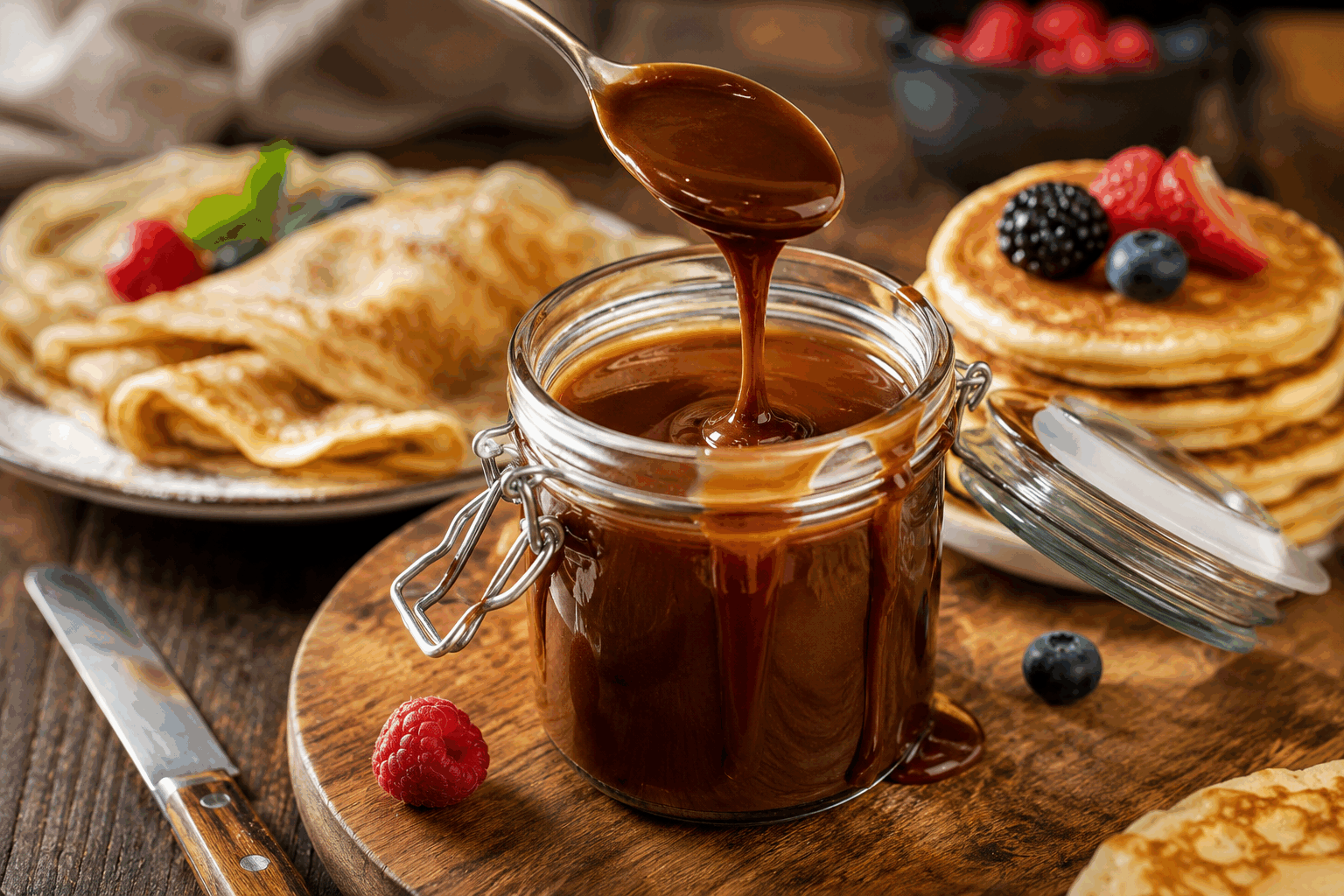 Confiture de lait maison en 3 ingrédients : un délice fondant pour le goûter parfait 🔥 Description La confiture de lait est une douceur onctueuse et caramélisée, fabriquée simplement avec du lait, du sucre et un soupçon de vanille. Sa texture fondante et son goût sucré intense en font une garniture parfaite pour tartines, crêpes ou desserts. Facile à réaliser à la maison, elle apporte une touche gourmande à tous les goûters. Informations Temps de préparation : 5 minutes Temps de cuisson : 90 minutes Nombre de portions : 8 à 10 portions Difficulté : Facile Ingrédients Pour la confiture de lait 1 litre de lait entier 250 grammes de sucre blanc 1 gousse de vanille Préparation Verse le lait dans une casserole à fond épais pour éviter que le mélange n’accroche. Fends la gousse de vanille en deux dans la longueur et gratte les grains avec la pointe d’un couteau, puis ajoute-les dans la casserole avec la gousse. Ajoute le sucre dans la casserole et mélange doucement pour dissoudre le sucre dans le lait. Porte à ébullition sur feu moyen, puis baisse le feu au minimum pour maintenir un léger frémissement. Laisse cuire à découvert en remuant régulièrement avec une cuillère en bois, en particulier vers la fin, pour éviter que la préparation n’attache au fond. Continue la cuisson environ 1h30, jusqu’à ce que le mélange épaississe et prenne une belle couleur caramel clair. Retire la gousse de vanille, puis verse la confiture de lait dans un pot stérilisé pendant qu’elle est encore chaude. Laisse refroidir à température ambiante avant de fermer le pot et de conserver au réfrigérateur. Astuces Utilise une casserole à fond épais pour éviter que le lait brûle pendant la cuisson longue. Ne cesse pas de remuer vers la fin, la préparation est alors très sensible à l’accrochage et à la formation de grumeaux. Pour une version rapide, la cuisson peut aussi se faire en autocuiseur : 40 minutes à pression moyenne suffisent. Varie les arômes en remplaçant la vanille par un petit morceau de cannelle ou un zeste d’orange. Service Servez la confiture de lait tartinée sur des tranches de pain frais, des crêpes ou des gaufres. Elle accompagne aussi à merveille les yaourts nature et les pancakes pour un goûter gourmand en famille ou entre amis.