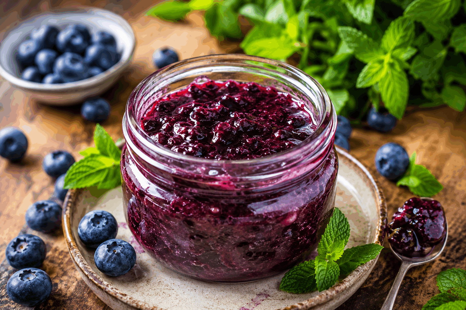 Confiture de myrtilles sans cuisson en 5 minutes, seulement 2 ingrédients à tester vite 👌 Description Cette confiture de myrtilles express se prépare en un temps record sans cuisson, grâce à seulement deux ingrédients simples. Sa texture douce et son goût frais de fruits en font un délice à tartiner pour le petit-déjeuner ou le goûter. Parfaite pour profiter rapidement des saveurs authentiques des myrtilles, cette recette est idéale pour tous ceux qui souhaitent une confiture maison facile et rapide. Informations Temps de préparation : 5 minutes Temps de cuisson : 0 minutes Nombre de portions : 4 à 5 pots moyens (environ 500 ml chacun) Difficulté : Facile Ingrédients Pour la confiture 500 g de myrtilles fraîches (ou décongelées si surgelées) 250 g de sucre spécial confiture (sucre à pectine) Préparation Rince délicatement les myrtilles puis égoutte-les bien pour éviter l'excès d'eau. Verse les myrtilles dans un grand saladier propre. Ajoute le sucre spécial confiture aux myrtilles. À l’aide d’un presse-purée ou d’une fourchette, écrase légèrement les myrtilles pour libérer leur jus tout en conservant quelques morceaux pour la texture. Mélange bien pour que le sucre se dissolve uniformément dans le jus des fruits. Couvre le saladier avec un film alimentaire et laisse reposer à température ambiante pendant 5 minutes, en remuant une fois à mi-temps. Transfère la confiture dans des pots en verre préalablement stérilisés et ferme-les hermétiquement. Astuces Utilise du sucre spécial confiture avec pectine pour obtenir rapidement une bonne tenue sans cuisson. Si les myrtilles sont surgelées, décongèle-les complètement et égoutte l’excès d’eau avant la préparation. Pour une version moins sucrée, diminue légèrement la quantité de sucre, mais sache que la pectine agit mieux à un certain apport sucré. Conserve la confiture au réfrigérateur et consomme-la dans les 10 jours pour préserver sa fraîcheur et éviter la fermentation. Service Servez cette confiture de myrtilles sans cuisson bien fraîche sur des tartines de pain grillé, des crêpes ou des yaourts nature. Son goût fruité et légèrement acidulé en fait un parfait compagnon pour un petit-déjeuner gourmand ou un goûter rapide en famille ou entre amis.