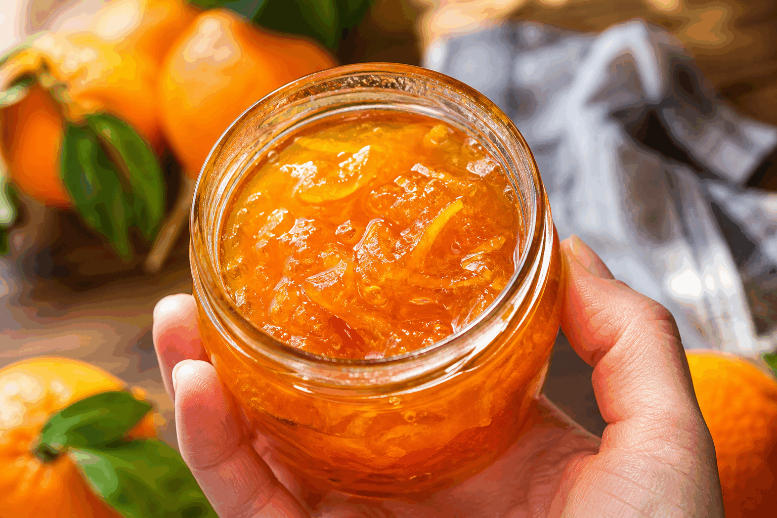 Confiture express de clémentines : 5 minutes pour un petit-déjeuner festif qui fond en bouche ✨ Description Cette confiture express de clémentines est une préparation rapide et savoureuse qui capture toute la fraîcheur et la douceur acidulée du fruit. Parfaite pour un petit-déjeuner léger et festif, elle fond délicatement en bouche grâce à une cuisson courte qui préserve les arômes naturels. Idéale pour garnir toasts, crêpes ou yaourts, elle apportera une touche vitaminée et gourmande à vos matinées. Informations Temps de préparation : 5 minutes Temps de cuisson : 5 minutes Nombre de portions : 4 pots moyens (environ 8 portions) Difficulté : Facile Ingrédients Pour la confiture 600 g de clémentines (environ 6 à 8 fruits, bio si possible) 300 g de sucre blond de canne 1 cuillère à soupe de jus de citron frais 1 cuillère à café d’extrait de vanille (optionnel) Préparation Rince les clémentines, puis épluche-les à vif en retirant bien la peau blanche qui est amère. Détaille les quartiers de clémentines en morceaux grossiers et enlève les pépins éventuels. Dans une casserole, verse les morceaux de clémentines avec le sucre, le jus de citron et l’extrait de vanille. Fais chauffer sur feu moyen en remuant régulièrement pour dissoudre le sucre. Lorsque le mélange arrive à ébullition, baisse légèrement le feu et laisse cuire 5 minutes tout en remuant souvent pour éviter que ça accroche. Pour vérifier la consistance, dépose une goutte de confiture sur une assiette froide : elle doit se figer en quelques secondes. Retire la casserole du feu, puis verse la confiture encore chaude dans des pots stérilisés. Ferme les pots immédiatement et retourne-les pour faire le vide d’air, puis laisse refroidir complètement. Astuces Utilise des clémentines non traitées pour profiter pleinement de la peau si tu souhaites incorporer un peu de zeste pour plus de goût. Le jus de citron aide non seulement à équilibrer le goût mais aussi à améliorer la conservation de la confiture. Pour une texture plus lisse, écrase légèrement les morceaux de clémentine à la fin de la cuisson. Conserve la confiture au réfrigérateur après ouverture et consomme-la dans la semaine pour garder toute sa fraîcheur. Service Servez cette confiture de clémentines sur des tartines de pain grillé, des crêpes, ou encore pour accompagner un yaourt nature. C’est un régal simple et élégant pour un petit-déjeuner ou un brunch festif qui émerveillera vos papilles avec sa texture fondante et son parfum vitaminé.