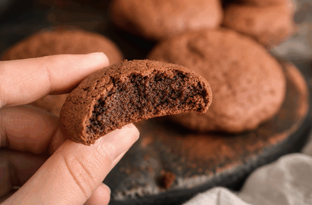 Cookies au chocolat fondants avec seulement 3 ingrédients, prêts en 5 minutes ! 🔥 Description Ces cookies au chocolat sont un véritable délice fondant, parfaits pour une gourmandise express. Avec seulement trois ingrédients simples et une préparation ultra rapide, ils conviennent à tous les moments où l’on a envie d’un snack sucré sans prise de tête. Leur texture moelleuse et leur goût intense en chocolat raviront les petits comme les grands. Informations Temps de préparation : 5 minutes Temps de cuisson : 10 minutes Nombre de portions : 8 cookies Difficulté : Facile Ingrédients Pour la pâte 100 g de chocolat noir pâtissier 1 œuf 50 g de sucre Préparation Préchauffe le four à 180°C (chaleur tournante de préférence). Fais fondre le chocolat noir doucement au bain-marie ou au micro-ondes en remuant régulièrement pour éviter qu’il brûle. Dans un saladier, bats l’œuf avec le sucre jusqu’à obtenir un mélange homogène et légèrement mousseux. Incorpore le chocolat fondu au mélange œuf-sucre en mélangeant bien avec une spatule. Dépose des petits tas de pâte sur une plaque recouverte de papier cuisson, en espaçant les cookies car ils vont légèrement s’étaler. Enfourne pour 8 à 10 minutes : les cookies doivent rester moelleux et fondants à l’intérieur, évite une cuisson trop longue. Laisse tiédir quelques minutes avant de les décoller délicatement de la plaque. Astuces Pour un goût plus gourmand, ajoute une pincée de sel de mer dans la pâte pour rehausser le chocolat. Utilise un chocolat de qualité à 60-70 % de cacao pour un équilibre parfait entre douceur et intensité. Pour varier, ajoute quelques noix concassées ou des pépites de chocolat à la pâte avant cuisson. Conserve les cookies dans une boîte hermétique à température ambiante pour préserver leur moelleux. Service Sers ces cookies tièdes, accompagnés d’un verre de lait, d’un thé ou d’un café. Ils sont parfaits pour un goûter rapide, une pause gourmande ou à proposer en fin de repas léger. Leur simplicité les rend également idéaux à préparer avec les enfants.