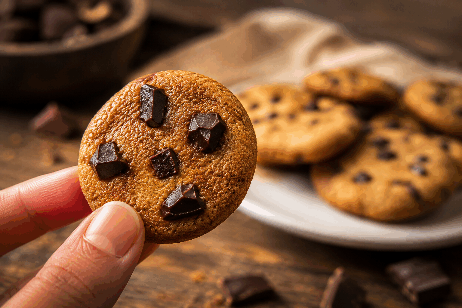 Cookies express sans cuisson ni farine : 2 ingrédients, 5 minutes et c’est prêt ! 🔥 Description Ces cookies express sont une solution rapide et gourmande pour une envie de sucré sans prise de tête. Sans cuisson ni farine, ils combinent simplicité et saveur avec seulement deux ingrédients principaux. Idéaux pour un snack improvisé ou pour régaler les petits et grands en un clin d'œil. Informations Temps de préparation : 5 minutes Temps de cuisson : 0 minute Nombre de portions : 8 pièces Difficulté : Facile Ingrédients Pour les cookies 150 g de beurre de cacahuète (crémeux ou crunchy selon préférence) 100 g de pépites de chocolat noir Préparation Dans un bol, verse le beurre de cacahuète et travaille-le légèrement à la cuillère pour le rendre plus facile à manipuler. Ajoute les pépites de chocolat directement dans le beurre de cacahuète et mélange délicatement pour bien les répartir sans trop fondre le chocolat. Forme des petites boules de pâte à l’aide de tes mains et aplatis-les légèrement pour leur donner la forme de cookies plats. Dispose les cookies sur une plaque recouverte de papier sulfurisé. Place la plaque au réfrigérateur pendant au moins 30 minutes pour que les cookies se raffermissent. Astuces Pour un goût plus prononcé, choisis un beurre de cacahuète sans sucres ajoutés et naturel. Si tu n’aimes pas le beurre de cacahuète, essaie avec du beurre d’amande ou de noisette. Pour une touche croustillante, ajoute quelques noisettes concassées ou des flocons d’avoine dans la préparation. Conserve les cookies au réfrigérateur dans une boîte hermétique pour préserver leur fraîcheur et leur tenue. Service Servez ces cookies frais en accompagnement d’un café, d’un thé ou d’un verre de lait. Ils conviennent parfaitement comme goûter rapide, collation saine ou dessert improvisé lors d’une visite inattendue.
