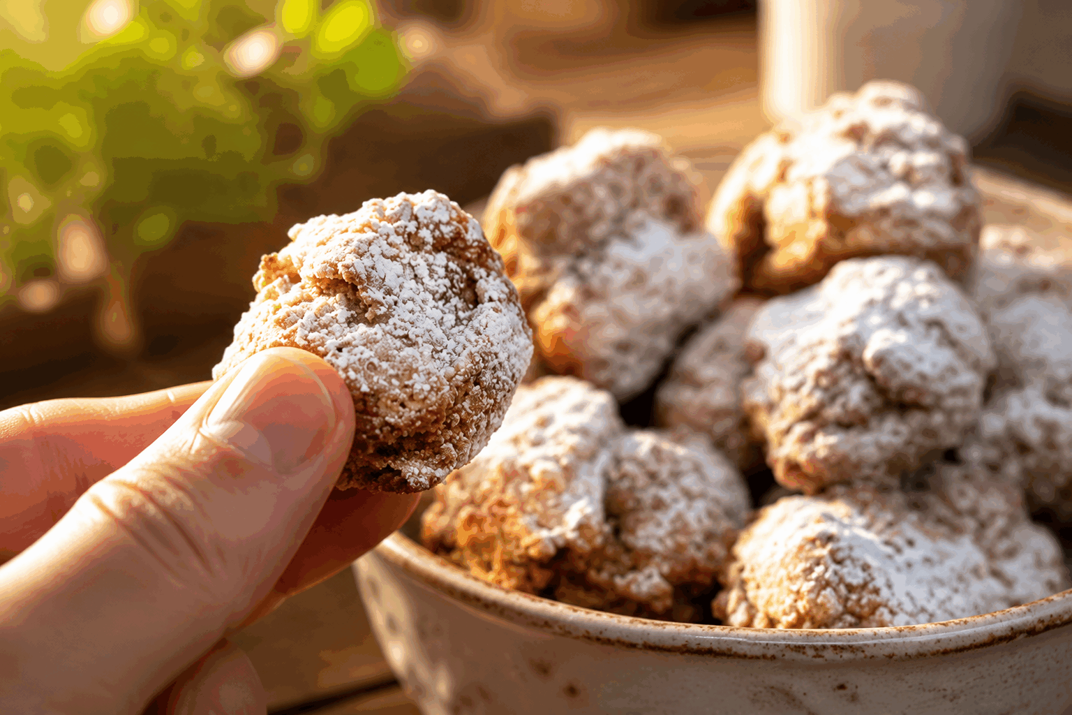 Cookies sans gluten aux noix en 5 minutes, la gourmandise qui remonte le moral 😍 Description Ces cookies sans gluten aux noix sont parfaits pour une pause gourmande express. Moelleux à l'intérieur et légèrement croustillants à l'extérieur, ils allient la douceur du sucre à la richesse des noix. Faciles à préparer en seulement 5 minutes, ils sont idéals pour se faire plaisir sans culpabilité, même lorsque le temps manque. Informations Temps de préparation : 5 minutes Temps de cuisson : 12 minutes Nombre de portions : 12 pièces Difficulté : Facile Ingrédients Pour la pâte à cookies 150 g de farine de riz complet (sans gluten) 100 g de sucre de canne blond 1 cuillère à café de levure chimique sans gluten 1 pincée de sel 80 g de beurre mou 1 œuf 80 g de cerneaux de noix concassés 1 cuillère à café d’extrait de vanille Préparation Préchauffe le four à 180°C (th. 6). Dans un saladier, mélange la farine, la levure, le sucre et le sel. Ajoute le beurre mou et travaille la pâte du bout des doigts jusqu’à obtenir une consistance sablée. Incorpore l’œuf et l’extrait de vanille, puis mélange rapidement pour former une pâte homogène. Ajoute les noix concassées et répartis-les uniformément dans la pâte. Forme des petites boules de pâte de la taille d’une noix, pose-les sur une plaque recouverte de papier cuisson en les espaçant légèrement et aplatis-les légèrement avec la paume de la main. Enfourne pour 12 minutes environ, jusqu’à ce que les bords soient dorés et le cœur encore moelleux. Laisse refroidir les cookies sur une grille avant de les déguster. Astuces Si la pâte est trop collante, place-la 10 minutes au réfrigérateur avant de former les boules. Tu peux remplacer les noix par des amandes ou des noisettes selon tes goûts. Pour une version vegan, remplace le beurre par de la margarine végétale et l’œuf par une cuillère à soupe de compote de pommes. Conserve les cookies dans une boîte hermétique pour préserver leur moelleux. Service Ces cookies se dégustent parfaitement accompagnés d’un thé chaud ou d’un café. Ils sont idéaux en cas de petit creux ou pour partager un moment convivial entre amis ou en famille. Parfaits aussi pour un goûter rapide et gourmand qui apporte du réconfort.