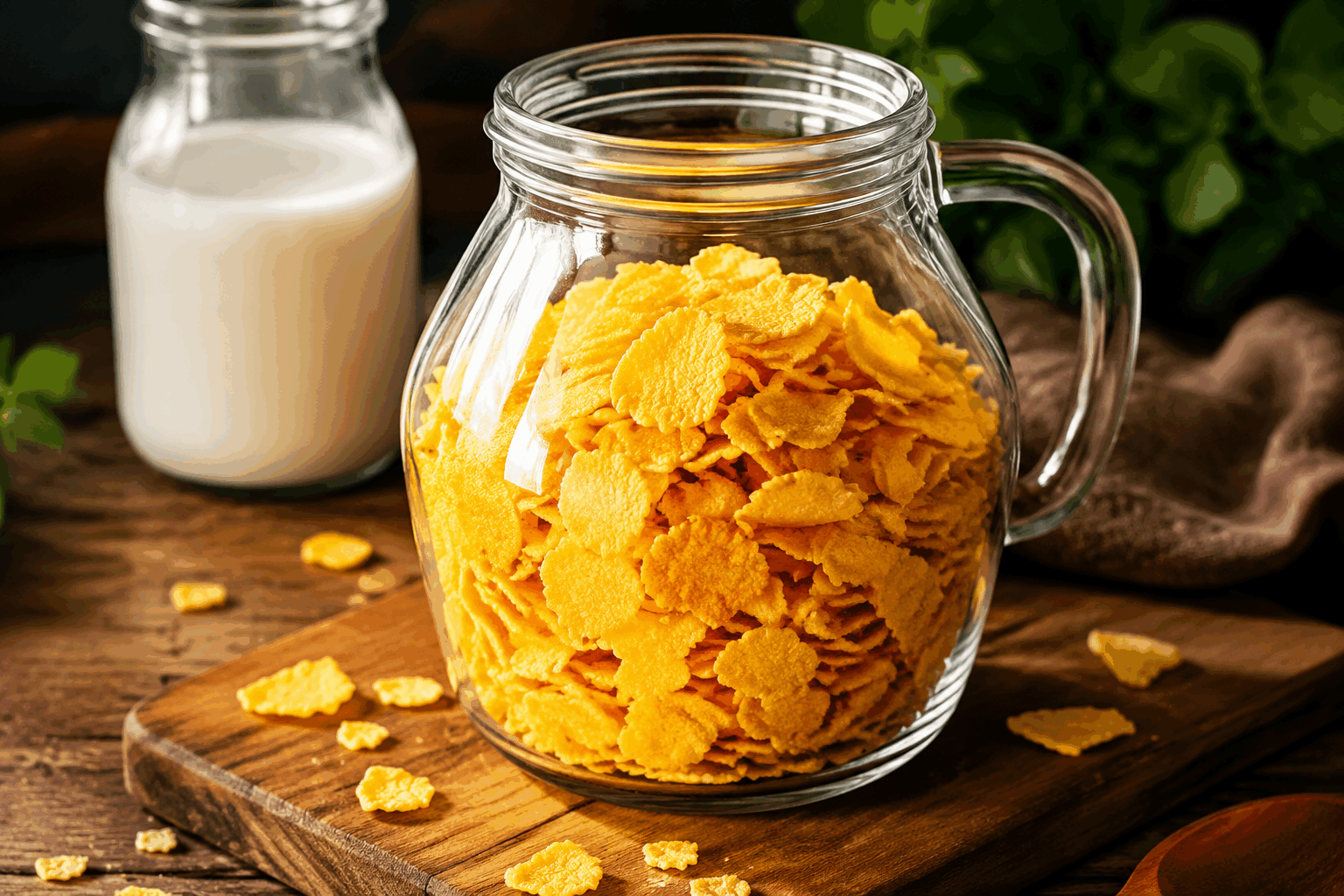 Corn flakes maison sans gluten ni sucre, prêts en 2 ingrédients et 5 minutes chrono ✨ Description Ces corn flakes maison sont une alternative saine, croquante et savoureuse aux céréales industrielles classiques. Sans gluten ni sucre ajouté, ils conviennent parfaitement aux personnes recherchant une option légère et naturelle au petit-déjeuner ou en encas. Leur préparation rapide et simple ravira les amateurs de cuisine saine et rapide. Informations Temps de préparation : 3 minutes Temps de cuisson : 5 minutes Nombre de portions : 4 portions Difficulté : Facile Ingrédients Pour les corn flakes 100 g de farine de maïs (ou farine de riz pour plus de légèreté) 120 ml d'eau Préparation Préchauffe ton four à 180°C (chaleur tournante de préférence). Dans un saladier, mélange la farine de maïs avec l'eau jusqu'à obtenir une pâte lisse, ni trop épaisse ni trop liquide. La texture doit être homogène pour faciliter l’étalage. Étale la pâte très finement sur une plaque recouverte de papier cuisson, en formant une couche uniforme d'environ 2 mm d'épaisseur. Enfourne pour 4 à 5 minutes, surveille bien la cuisson : le mélange doit devenir sec et légèrement doré sans brûler. Sors la plaque du four et laisse légèrement refroidir, puis casse délicatement la grande plaque cuite en morceaux irréguliers qui formeront tes corn flakes maison. Astuces Pour varier les saveurs, tu peux ajouter une pincée de cannelle ou de vanille à la pâte avant cuisson. Si la pâte est trop liquide, ajoute une cuillère à soupe de farine supplémentaire ; si elle est trop épaisse, ajoute un peu d’eau. Conserve tes corn flakes dans un récipient hermétique pour préserver leur croustillant plusieurs jours. Cette recette légère et sans additifs convient parfaitement aux personnes intolérantes au gluten et/ou au sucre raffiné. Service Servez ces corn flakes maison avec du lait végétal (amande, soja, avoine) ou nature avec du yaourt et des fruits frais pour un petit-déjeuner équilibré et gourmand. Ils peuvent aussi être utilisés comme topping croustillant sur des desserts ou des salades de fruits.