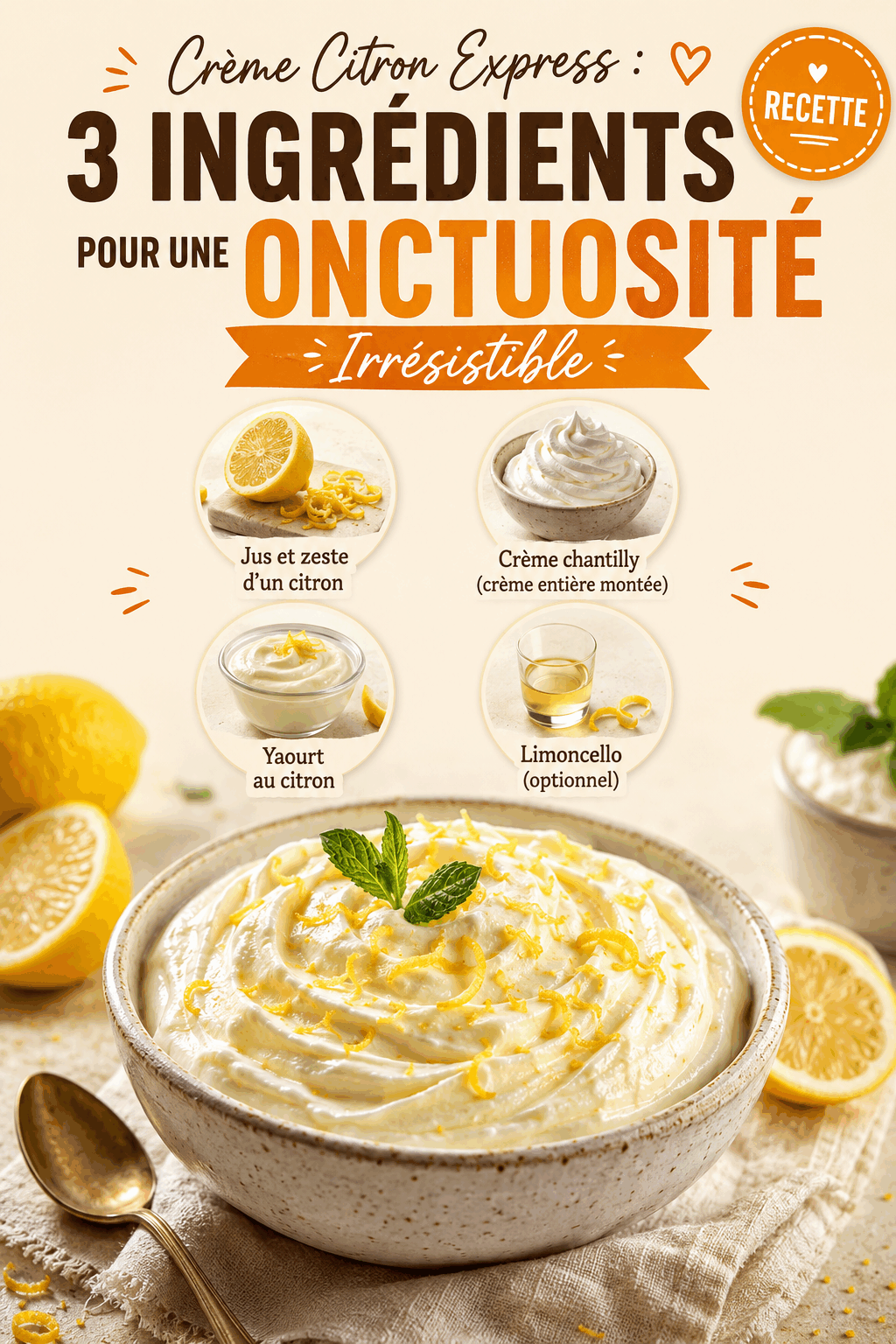 Crème Citron Express : 3 Ingrédients pour une Onctuosité Irrésistible
