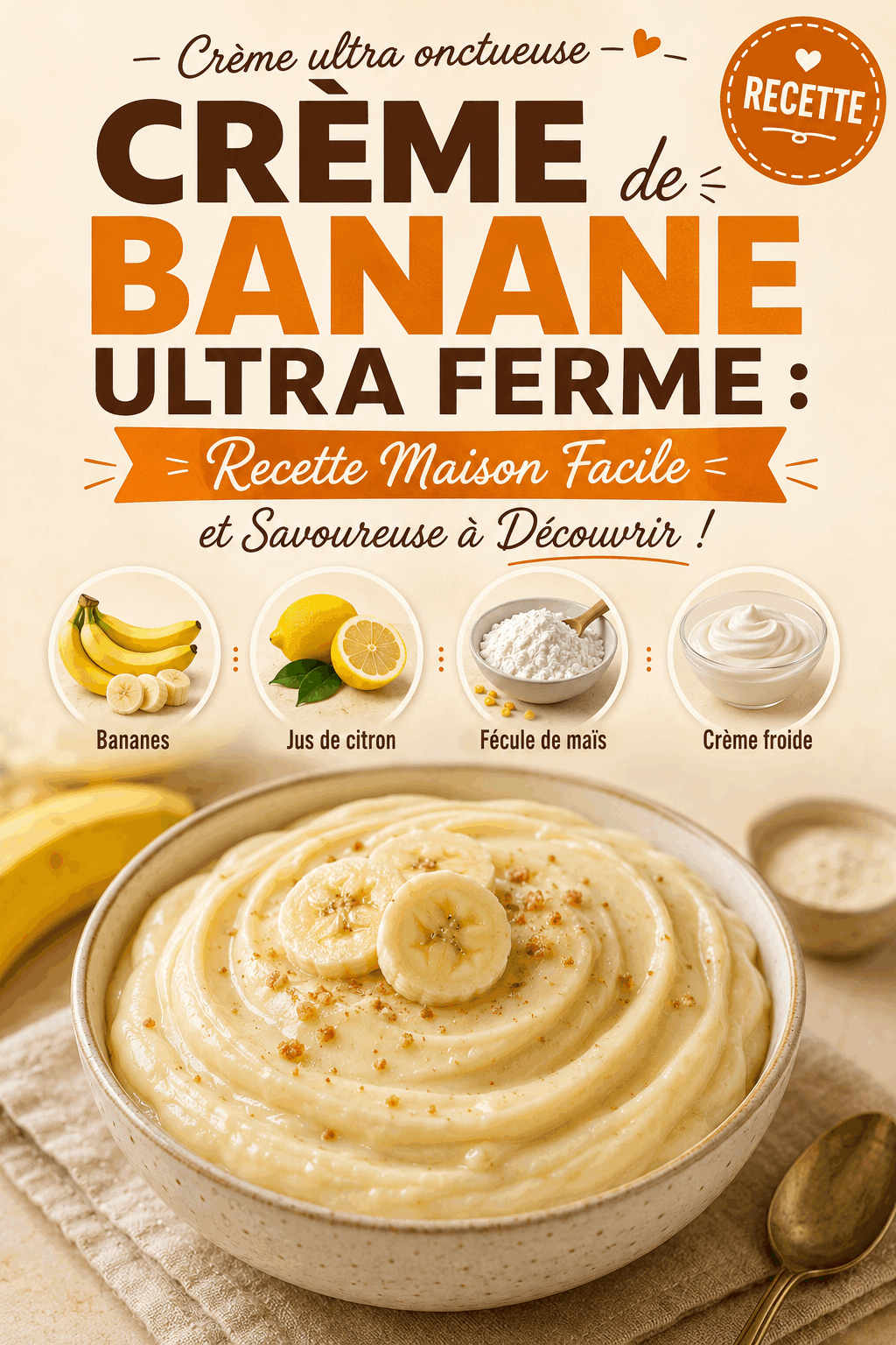 Crème de Banane Ultra Ferme : Recette Maison Facile et Savoureuse à Découvrir !