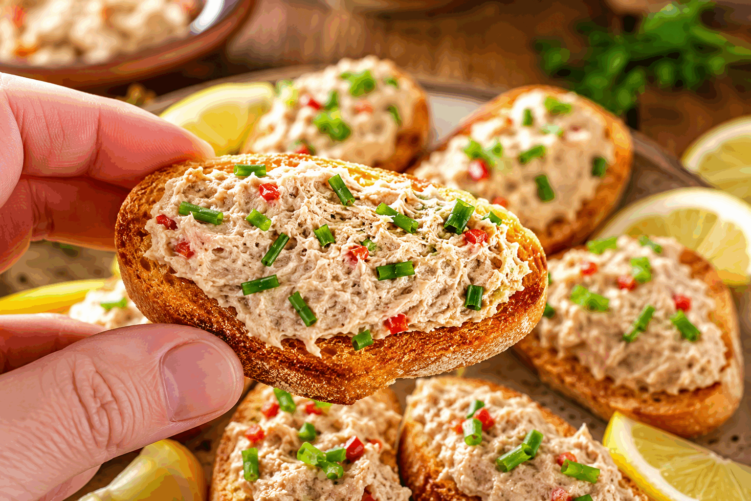 Crème de sardines au citron prête en 5 minutes, fraîcheur et simplicité au rendez-vous 🍋 Description Cette crème de sardines au citron allie rapidité et fraîcheur pour un apéritif ou une entrée légère. Sa texture onctueuse et sa saveur acidulée apportent une touche marine délicate, parfaite pour les beaux jours ou les repas improvisés. Facile à préparer en 5 minutes, elle saura ravir les amateurs de poissons et de saveurs méditerranéennes. Informations Temps de préparation : 5 minutes Temps de cuisson : 0 minute Nombre de portions : 4 personnes Difficulté : Facile Ingrédients Pour la crème de sardines 200 g de sardines en conserve à l’huile d’olive 100 g de fromage frais type fromage blanc ou ricotta Le jus d’1/2 citron jaune (environ 15 ml) 1 cuillère à soupe d’huile d’olive extra vierge 1 petite gousse d’ail finement hachée Quelques brins de ciboulette fraîche Sel fin, poivre noir du moulin Préparation Égoutte les sardines en conservant un peu de l’huile pour apporter du goût à la crème. Dans un bol, émiette les sardines à la fourchette. Ajoute le fromage frais, le jus de citron, l’huile d’olive et l’ail haché. Mélange vigoureusement jusqu’à obtenir une texture lisse et homogène. Incorpore la ciboulette ciselée, puis assaisonne avec du sel et du poivre selon ton goût. Place la crème au frais pendant 5 minutes si possible pour bien développer les saveurs. Astuces Choisis des sardines à l’huile de bonne qualité pour un goût plus raffiné. Remplace le fromage frais par du yaourt grec pour une texture plus légère. Ajoute un soupçon de zeste de citron pour renforcer la fraîcheur. Accompagne cette crème de tranches de pain grillé ou de crackers pour un apéritif convivial. Service Sers cette crème de sardines au citron bien fraîche, étalée sur des toasts grillés ou en verrines décorées d’un brin de ciboulette. Elle est idéale en apéritif, lors d’un brunch ou en entrée légère avec une salade verte croquante. Son équilibre entre acidité et douceur ravira tes invités en toute simplicité.