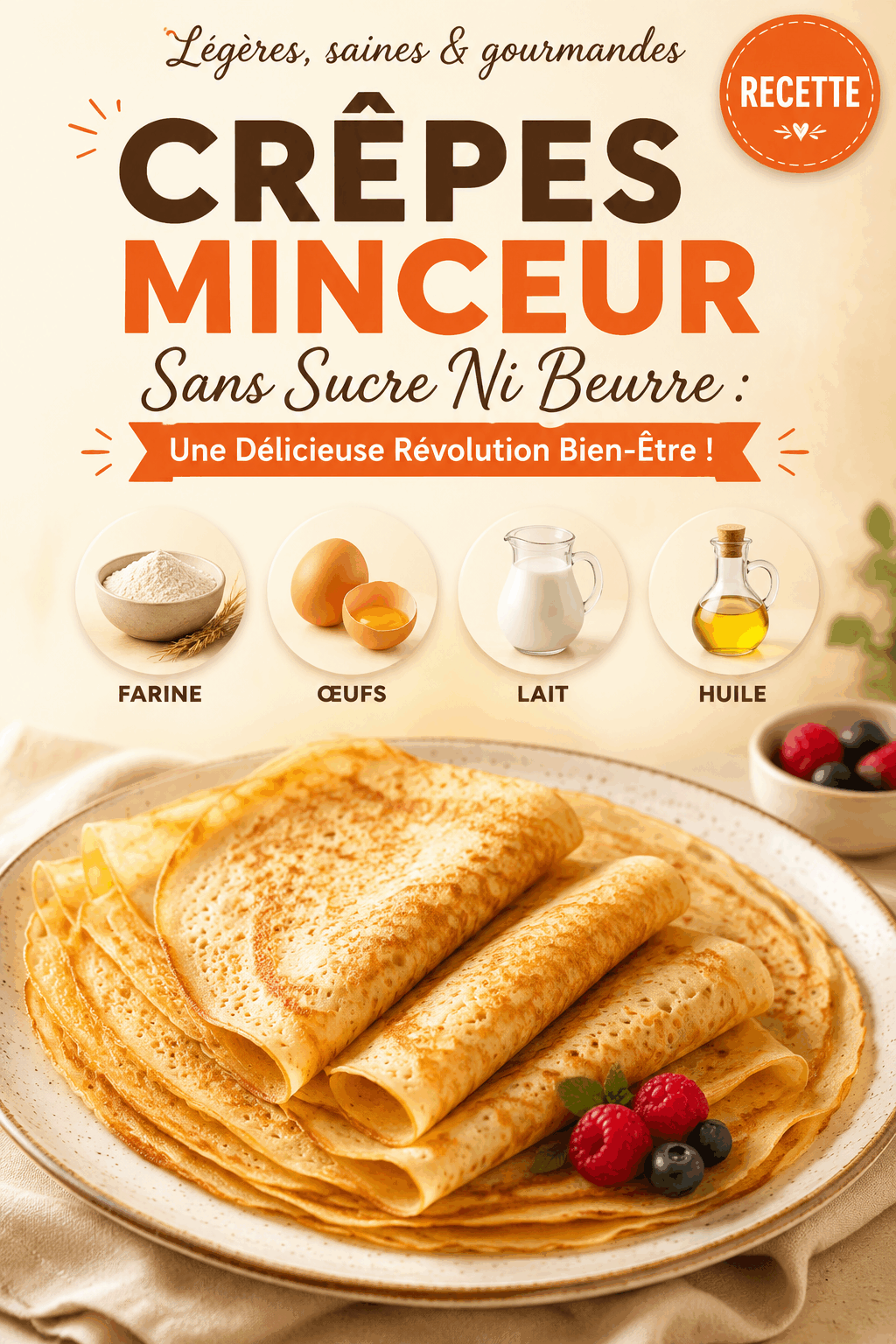 Crêpes Minceur Sans Sucre Ni Beurre : Une Délicieuse Révolution Bien-Être !
