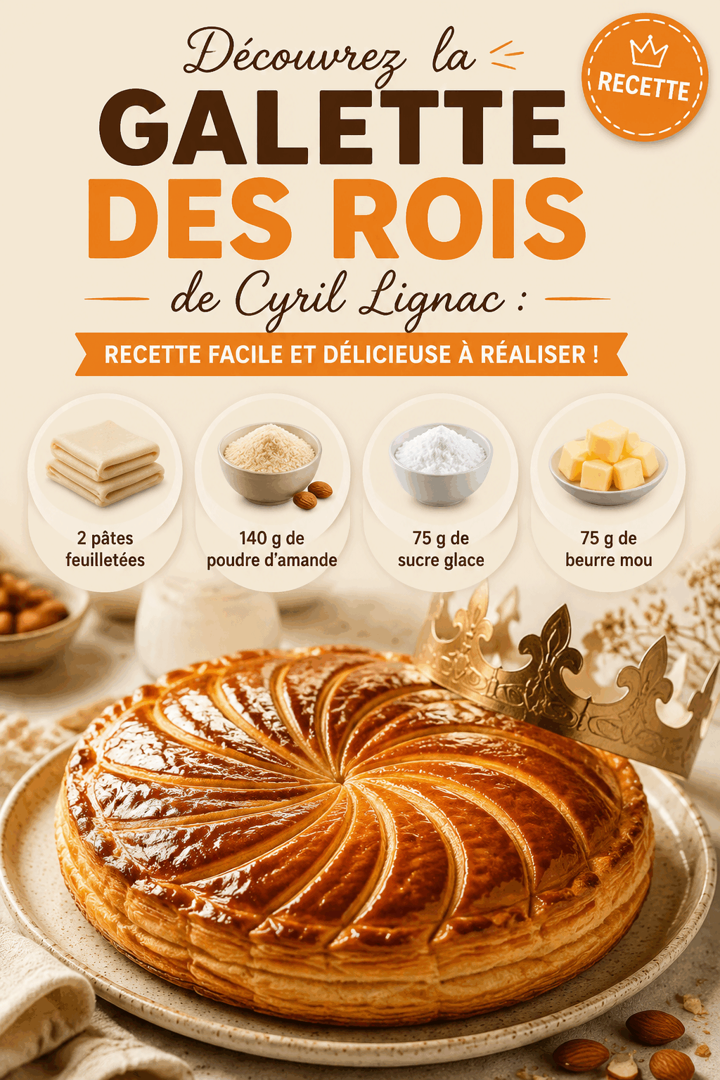 Découvrez la Galette des Rois de Cyril Lignac : Recette Facile et Délicieuse à Réaliser !