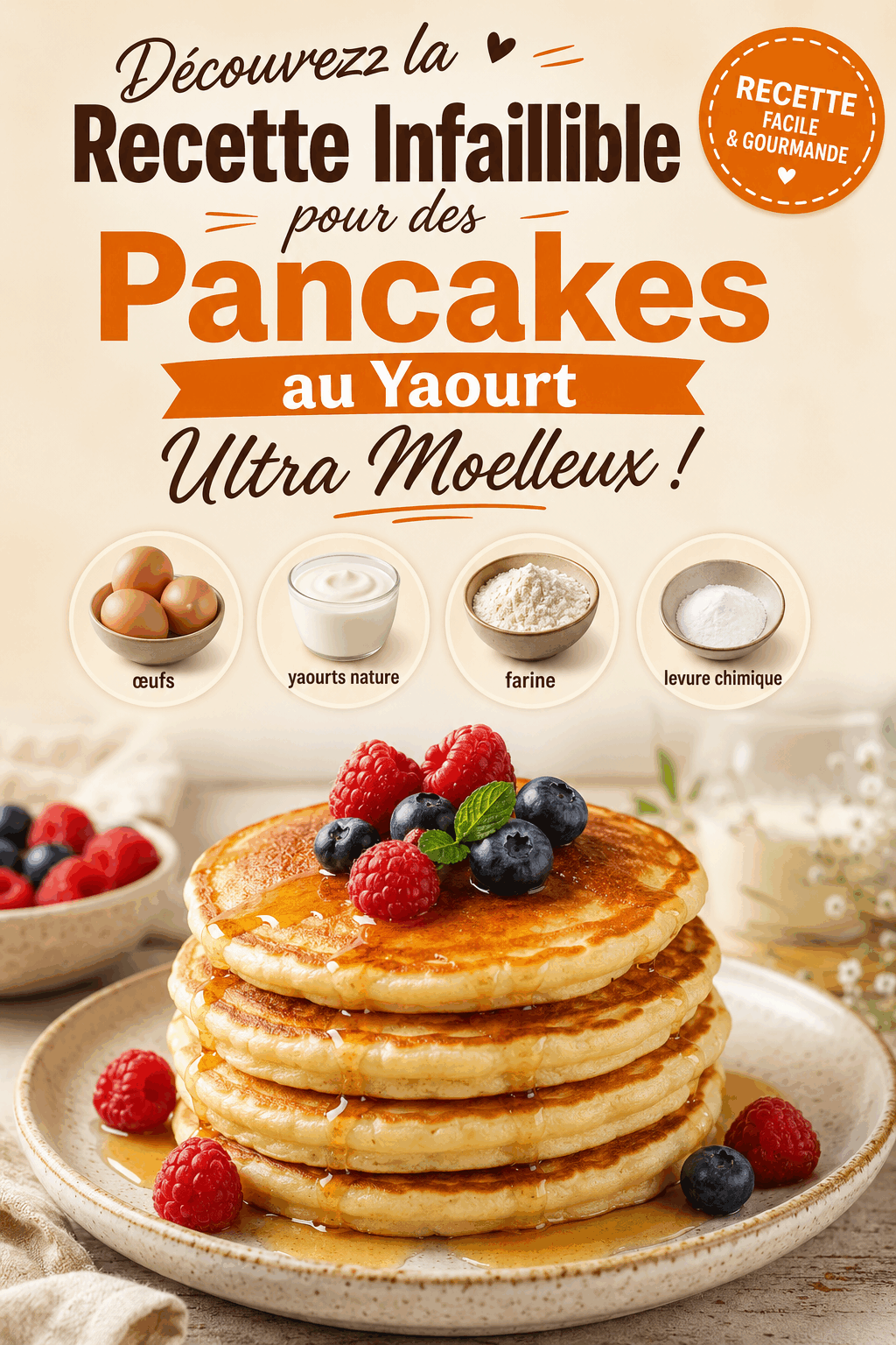 Découvrez la Recette Infaillible pour des Pancakes au Yaourt Ultra Moelleux !