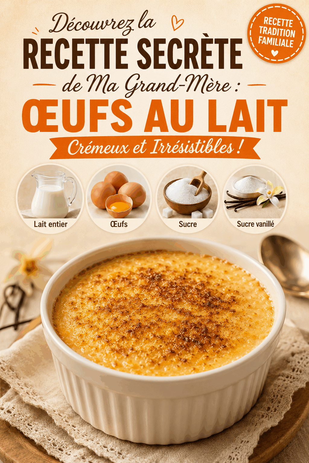 Découvrez la Recette Secrète de Ma Grand-Mère : Œufs au Lait Crémeux et Irrésistibles !