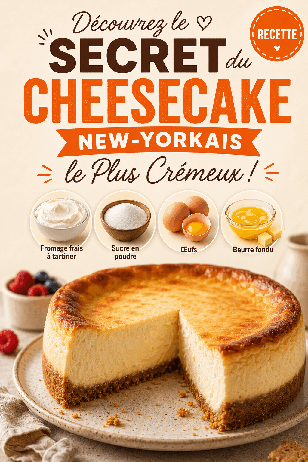 Découvrez le Secret du Cheesecake New-Yorkais le Plus Crémeux !