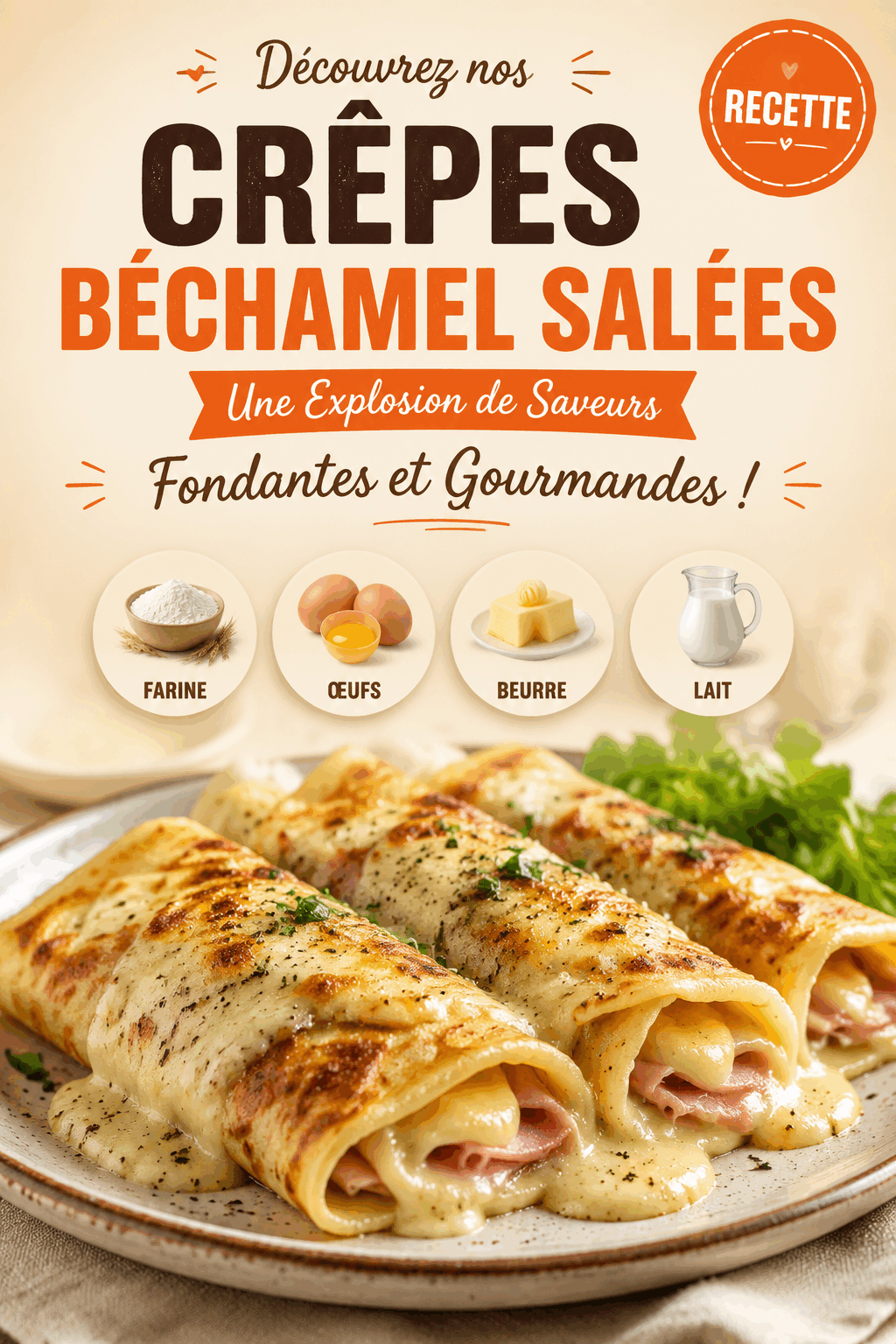 Découvrez nos Crêpes Béchamel Salées : Une Explosion de Saveurs Fondantes et Gourmandes !