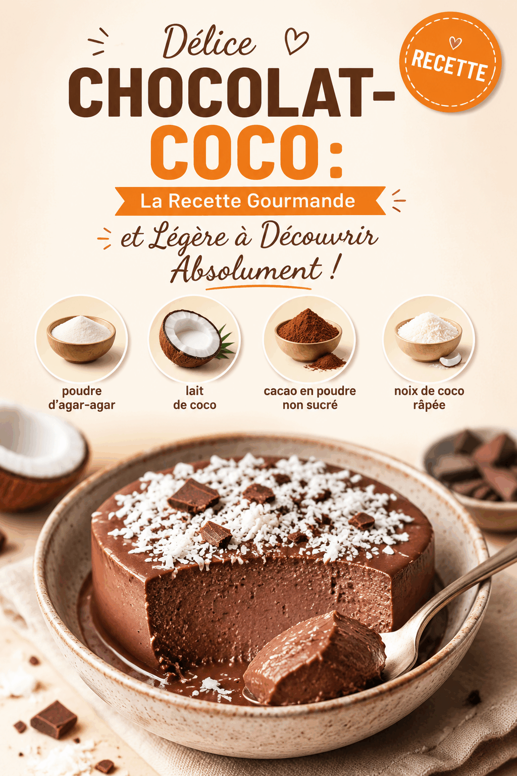 Délice Chocolat-Coco : La Recette Gourmande et Légère à Découvrir Absolument !