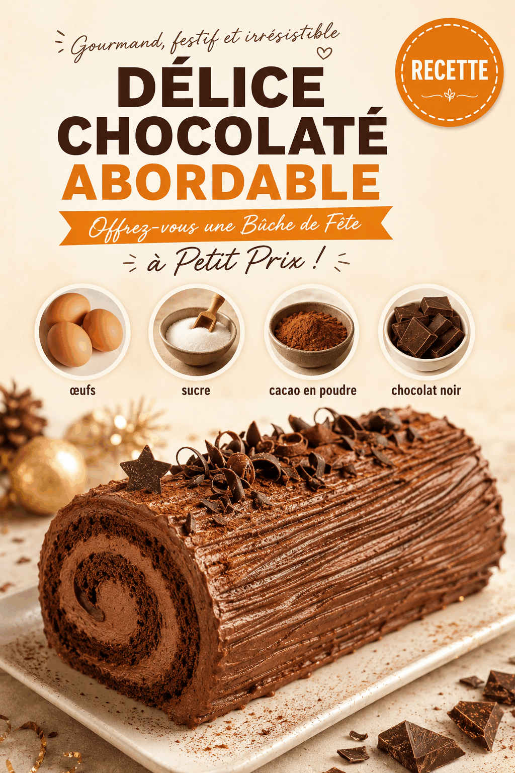 Délice Chocolaté Abordable : Offrez-vous une Bûche de Fête à Petit Prix !