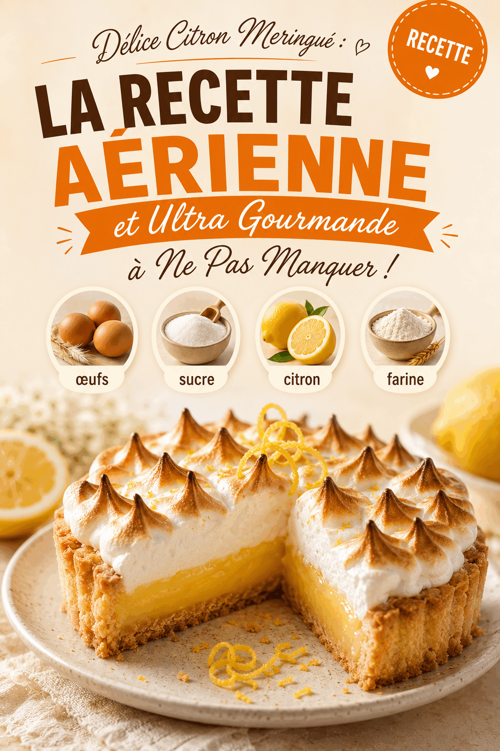 Délice Citron Meringué : La Recette Aérienne et Ultra Gourmande à Ne Pas Manquer !