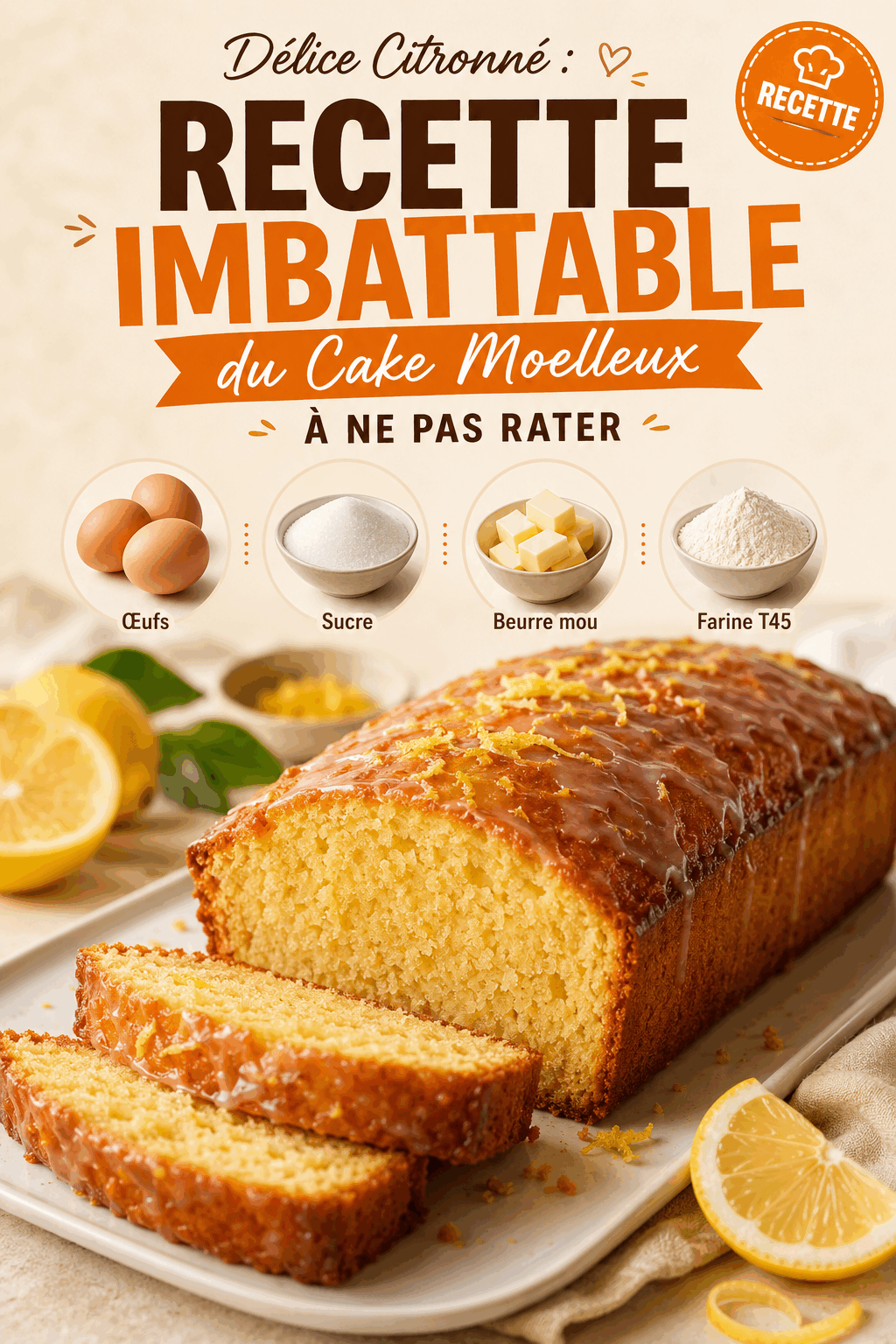 Délice Citronné : Recette Imbattable du Cake Moelleux à Ne Pas Rater