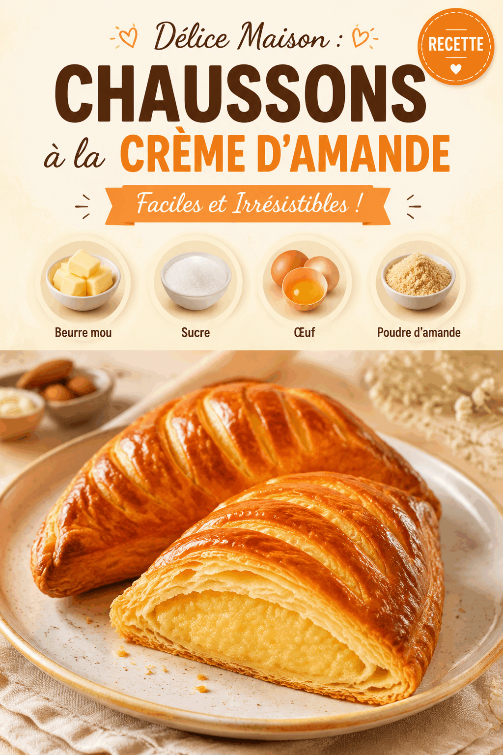 Délice Maison : Chaussons à la Crème d’Amande Faciles et Irrésistibles !