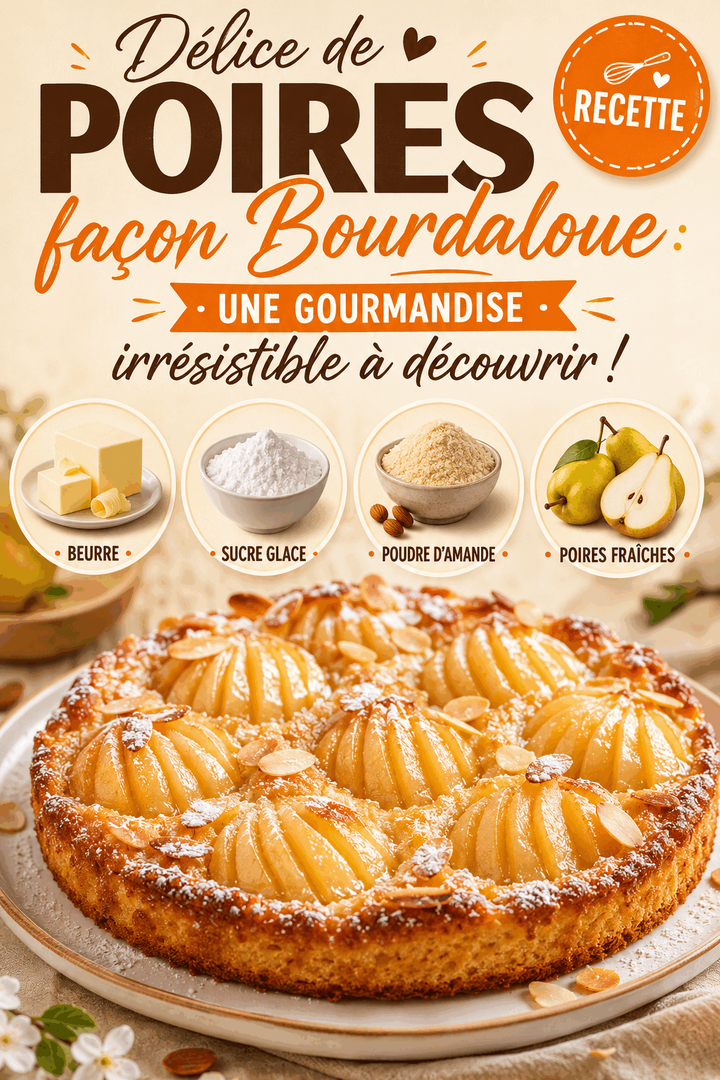Délice de poires façon Bourdaloue : une gourmandise irrésistible à découvrir !