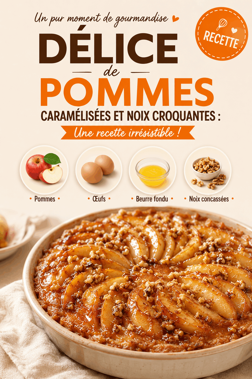 Délice de pommes caramélisées et noix croquantes : Une recette irrésistible !
