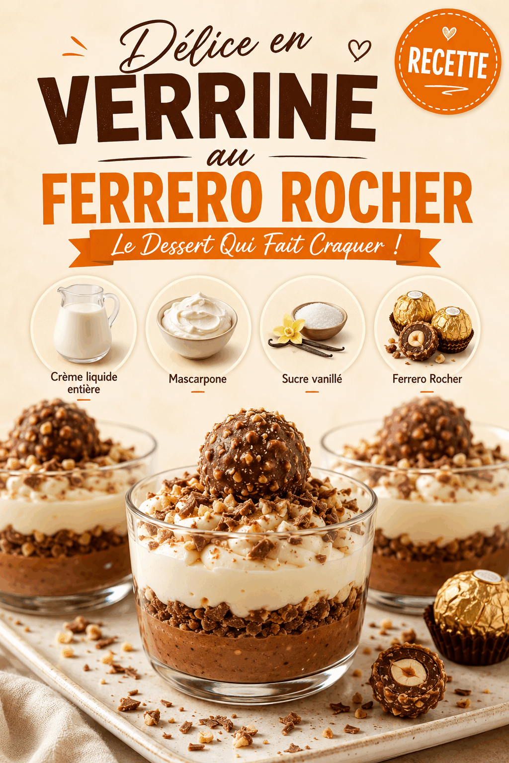 Délice en Verrine au Ferrero Rocher : Le Dessert Qui Fait Craquer !