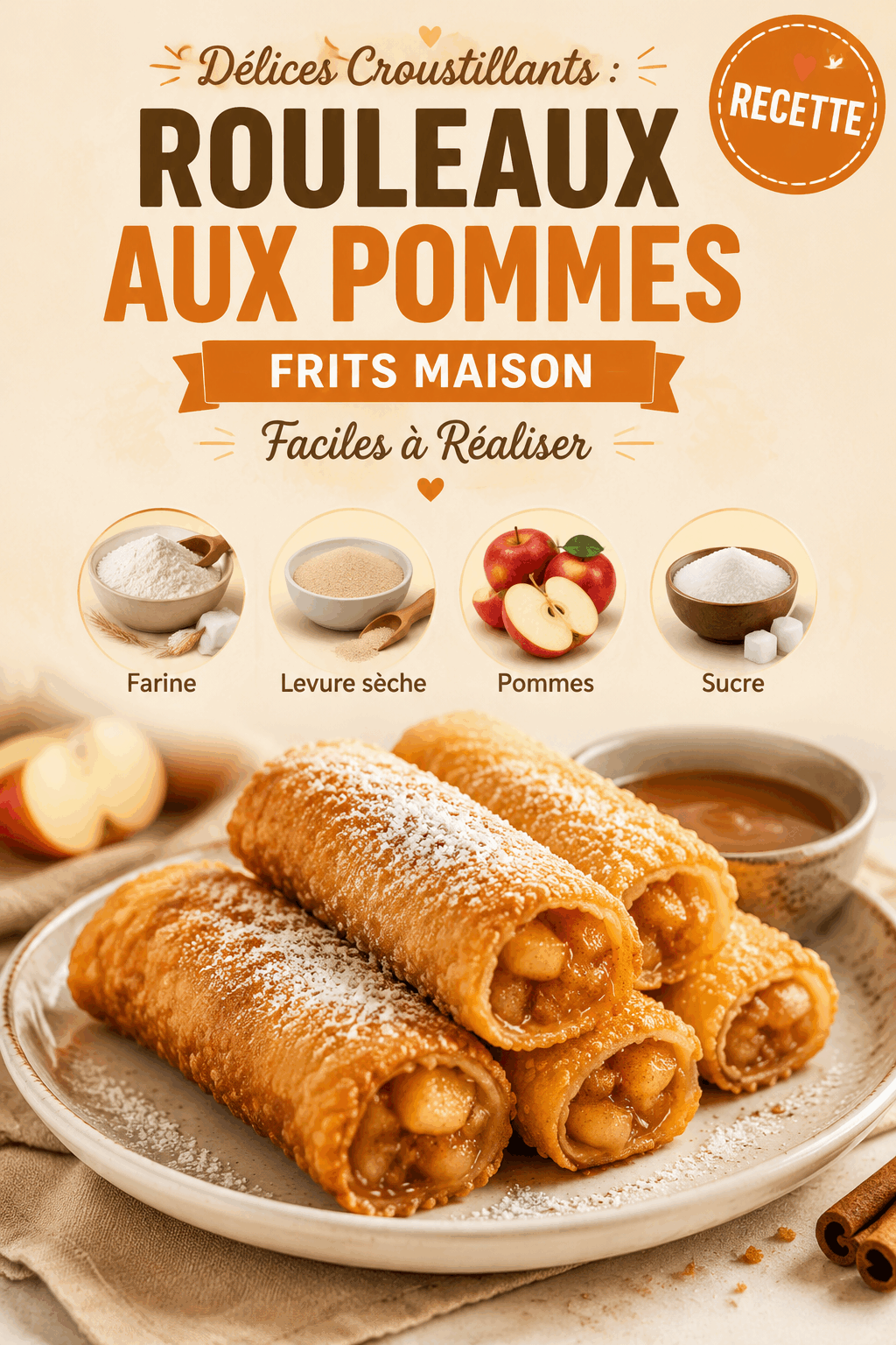 Délices Croustillants : Rouleaux Aux Pommes Frits Maison Faciles à Réaliser