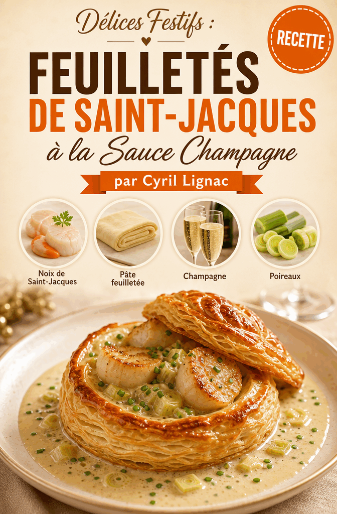 Délices Festifs : Feuilletés de Saint-Jacques à la Sauce Champagne par Cyril Lignac