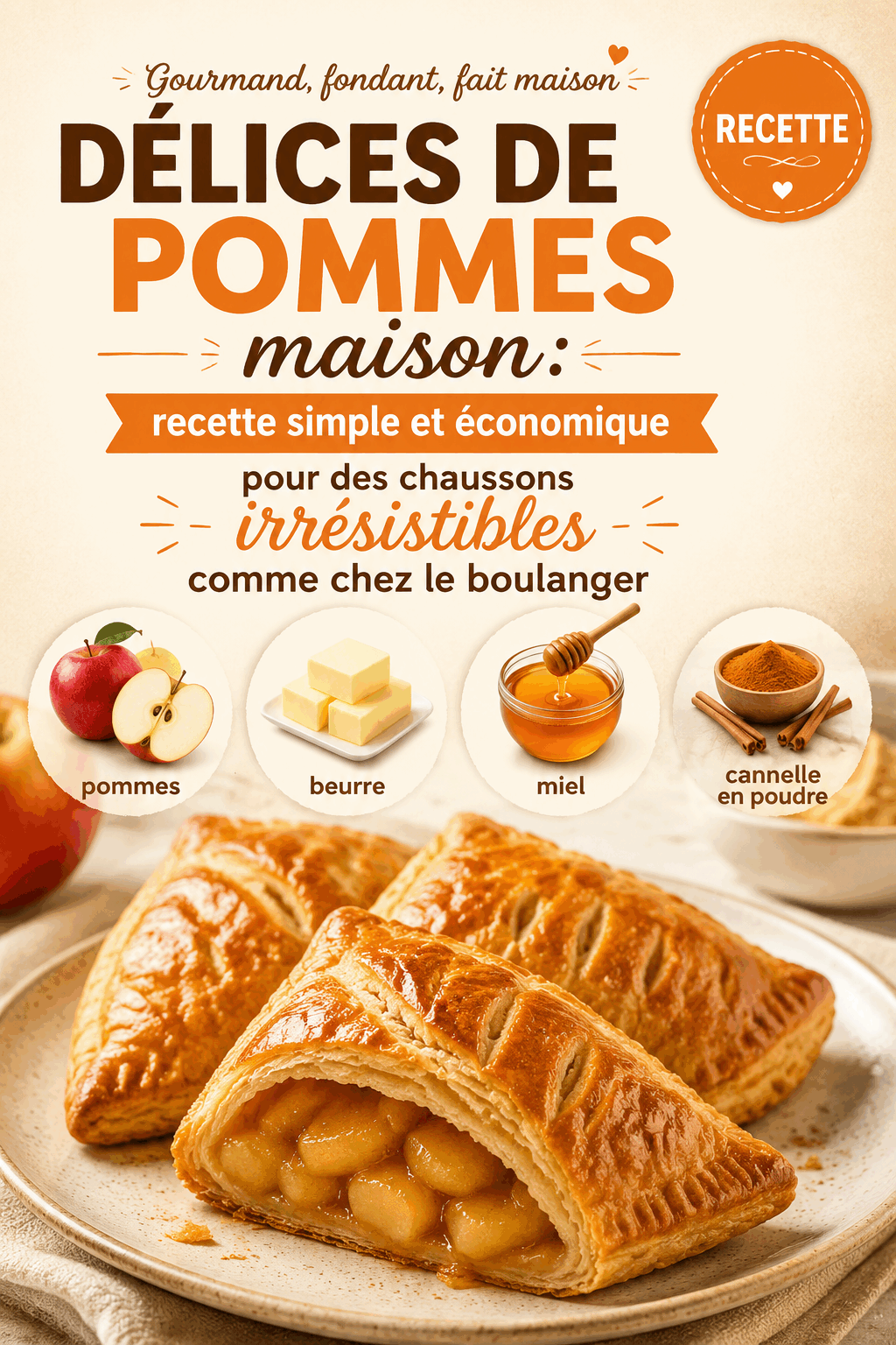 Délices de pommes maison : recette simple et économique pour des chaussons irrésistibles comme chez le boulanger