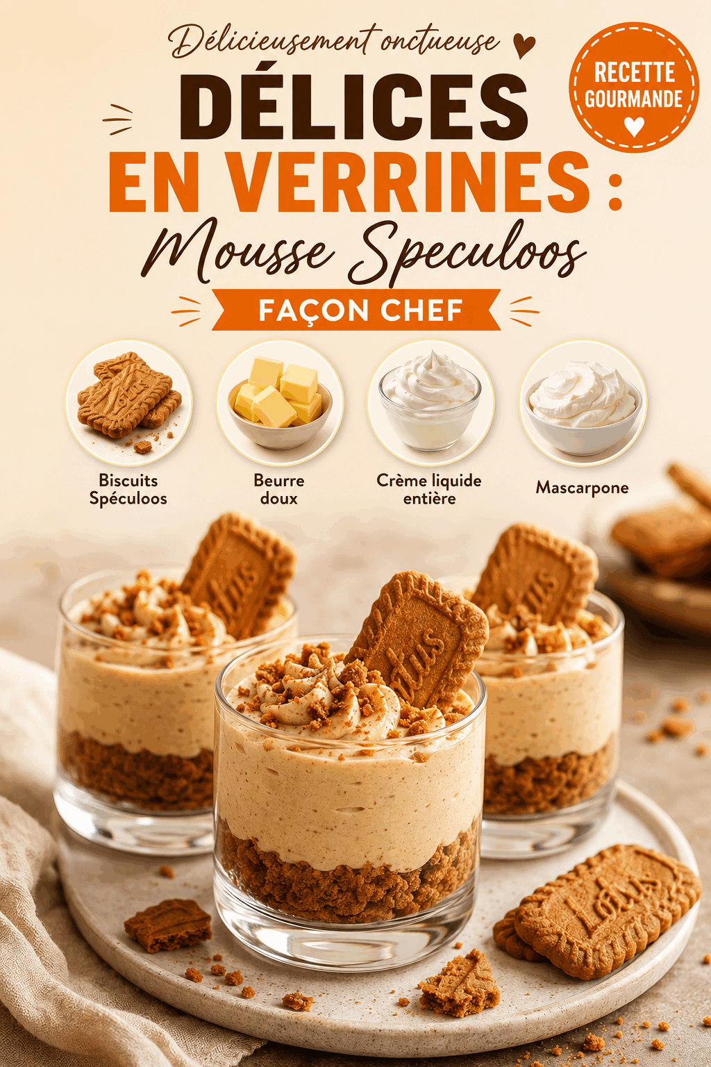 Délices en Verrines : Mousse Speculoos Façon Chef
