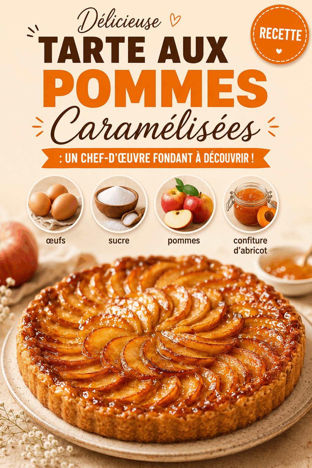 Délicieuse Tarte aux Pommes Caramélisées : Un Chef-d&rsquo;œuvre Fondant à Découvrir !