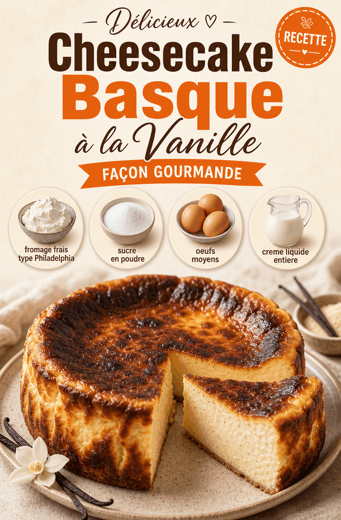 Délicieux Cheesecake Basque à la Vanille Façon Gourmande