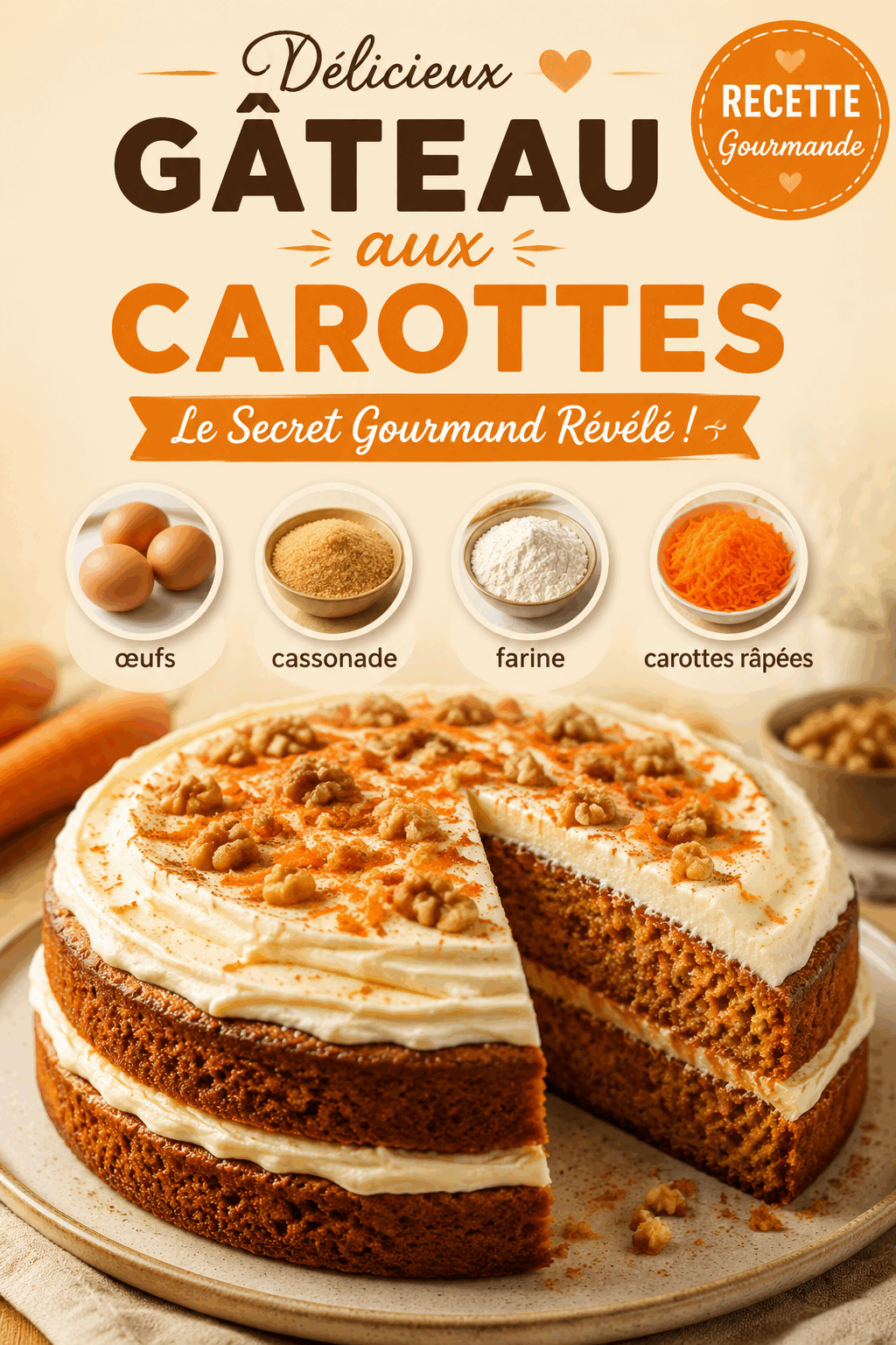 Délicieux Gâteau aux Carottes : Le Secret Gourmand Révélé !
