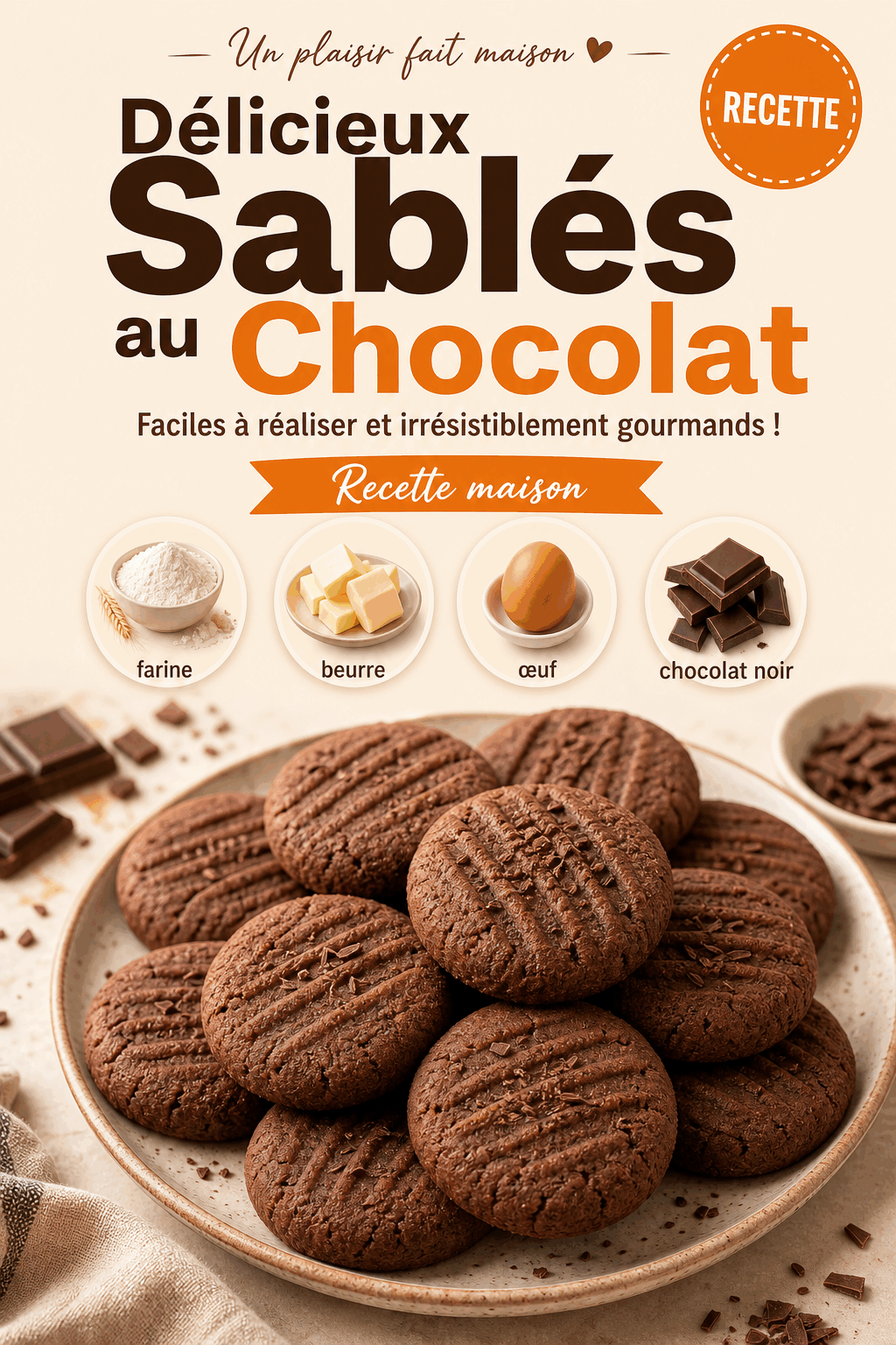 Délicieux Sablés au Chocolat : Faciles à Réaliser et Irrésistiblement Gourmands !