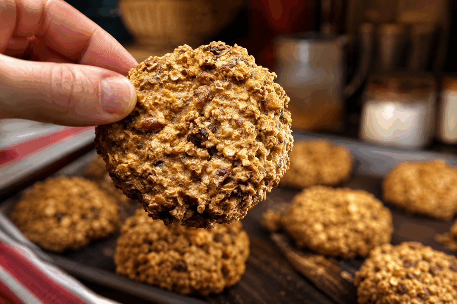 Des cookies protéinés sans farine ni sucre, prêts en 10 minutes et tellement gourmands 🔥 Description Ces cookies protéinés allient gourmandise et nutrition pour une collation saine et rapide. Sans farine ni sucre ajouté, ils conviennent parfaitement aux sportifs ou à ceux qui recherchent une alternative saine aux douceurs classiques. Prêts en seulement 10 minutes, ils sont moelleux, légèrement croquants et délicieusement parfumés. Informations Temps de préparation : 5 minutes Temps de cuisson : 5 minutes Nombre de portions : 8 cookies Difficulté : Facile Ingrédients Pour les cookies 2 bananes mûres (environ 200 g) 100 g de flocons d’avoine 30 g de poudre de protéine (saveur vanille ou nature) 30 g de beurre de cacahuète naturel 1 cuillère à café d’extrait de vanille 1/2 cuillère à café de levure chimique 1 pincée de sel 30 g de pépites de chocolat noir (optionnel) Préparation Préchauffe le four à 180°C (chaleur statique). Écrase les bananes à la fourchette dans un grand bol jusqu’à obtenir une purée lisse. Ajoute le beurre de cacahuète, la poudre de protéine, l’extrait de vanille, la levure chimique et le sel. Mélange bien jusqu’à homogénéité. Incorpore les flocons d’avoine puis les pépites de chocolat si tu en utilises. Forme des boules de pâte avec les mains et dépose-les sur une plaque recouverte de papier cuisson. Aplatis légèrement chaque boule pour former des cookies. Enfourne 5 minutes, puis poursuis la cuisson 2 minutes si tu souhaites une texture plus croustillante. Laisse refroidir 5 minutes avant de déguster pour que les cookies se raffermissent. Astuces Choisis des bananes bien mûres pour un goût sucré naturellement et une texture moelleuse. Pour une version vegan, remplace le beurre de cacahuète par du beurre d’amande ou de noisette. Si tu n’as pas de poudre de protéine, substitue par un mélange équivalent de farine de pois chiches et de flocons d’avoine mixés. Conserve ces cookies dans une boîte hermétique jusqu’à 3 jours à température ambiante ou 1 semaine au réfrigérateur. Service Servez ces cookies en collation énergétique à tout moment de la journée, accompagnés d’un thé ou d’un café. Ils sont parfaits avant ou après une séance de sport, ou simplement pour combler une petite faim sans culpabilité.