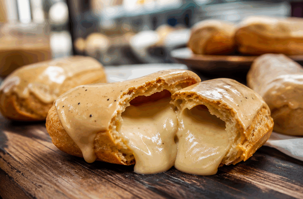 Éclairs au café prêts en 15 minutes, même sans expérience et avec glaçage express ✨ Description Ces éclairs au café allient rapidité et simplicité, parfaits pour une gourmandise improvisée. Leur texture légère et moelleuse, garnie d’une crème café délicate et nappée d’un glaçage express brillant, séduira tous les amateurs de pâtisseries maison. Idéal pour une pause café ou une occasion conviviale. Informations Temps de préparation : 10 minutes Temps de cuisson : 15 minutes Nombre de portions : 6 éclairs Difficulté : Facile Ingrédients Pour la pâte à choux 125 ml d'eau 50 g de beurre 75 g de farine 2 œufs 1 pincée de sel Pour la crème au café 250 ml de lait 2 cuillères à soupe de café soluble 30 g de sucre 20 g de farine 2 jaunes d'œufs Pour le glaçage express 100 g de sucre glace 1 à 2 cuillères à soupe d'eau chaude 1 cuillère à café de café soluble Préparation Préchauffe le four à 200°C (thermostat 6-7). Dans une casserole, porte l'eau, le beurre et la pincée de sel à ébullition. Hors du feu, ajoute la farine d’un seul coup et mélange vigoureusement jusqu’à obtenir une boule compacte qui se détache des parois. Incorpore les œufs un par un en mélangeant bien entre chaque ajout pour obtenir une pâte lisse et brillante. Transfère la pâte dans une poche à douille et forme des boudins d’environ 12 cm de long sur une plaque recouverte de papier cuisson. Enfourne pendant 15 minutes sans ouvrir la porte du four afin que la pâte gonfle bien et dore. Pendant ce temps, prépare la crème au café : dans une casserole, chauffe le lait avec le café soluble pour bien le dissoudre. Dans un bol, mélange le sucre, la farine et les jaunes d'œufs. Verse un peu de lait chaud dessus tout en fouettant, puis transfère le mélange dans la casserole. Fais épaissir à feu doux en remuant sans cesse jusqu’à ce que la crème nappe la cuillère. Laisse refroidir légèrement. Coupe les éclairs refroidis en deux dans la longueur et garnis-les généreusement de crème au café grâce à une poche à douille ou une cuillère. Prépare le glaçage express en mélangeant le sucre glace avec le café soluble dilué dans l'eau chaude, jusqu’à obtenir un glaçage épais et brillant. Nappe le dessus des éclairs de ce glaçage à l’aide d’une spatule ou d’une cuillère. Laisse durcir quelques minutes avant de servir. Astuces Pour un goût plus intense, utilise un bon café moulu infusé et refroidi à la place du café soluble. Si la pâte à choux ne gonfle pas bien, cela peut venir d’un four trop ouvert ou d’un mélange trop liquide. Respecte les étapes de cuisson. Tu peux préparer la crème au café la veille pour plus de saveurs et un gain de temps. Le glaçage peut être aromatisé avec un peu d’extrait de vanille pour une touche gourmande supplémentaire. Service Servez ces éclairs au café en dessert ou pour accompagner un café ou un thé lors d’un goûter convivial. Présente-les sur une assiette élégante, et pourquoi pas avec quelques grains de café en décoration pour renforcer le thème.