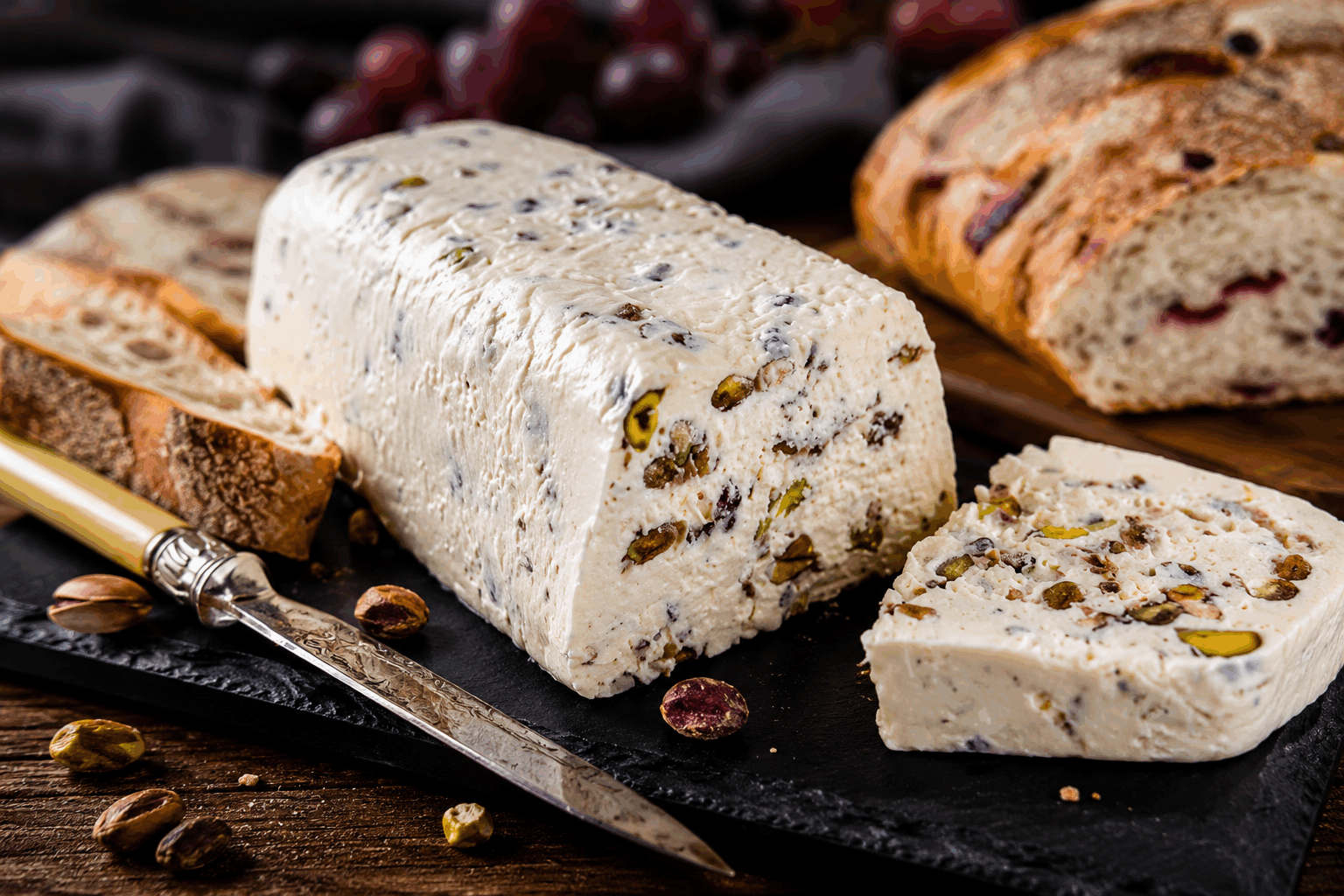 Nougat de fromage fondant et festif Description Ce nougat de fromage fondant est une délicieuse mise en bouche qui ravira vos invités en un rien de temps. Sa texture généreuse et son goût gourmand mêlent douceur et saveurs fromagères, parfait pour un apéritif festif ou une occasion spéciale. Facile à préparer en seulement 5 minutes, il impressionnera par son originalité et sa convivialité. Informations Temps de préparation : 5 minutes Temps de cuisson : 0 minute Nombre de portions : 8 pièces Difficulté : Facile Ingrédients Pour le nougat de fromage 150 g de fromage frais type fromage à tartiner (Saint-Morêt, Philadelphia) 100 g de fromage râpé (emmental, comté ou cheddar selon préférence) 50 g de noix concassées (noix, noisettes ou amandes) 1 cuillère à soupe de miel liquide 1 cuillère à soupe de crème fraîche épaisse 1/2 cuillère à café de poivre noir moulu Une pincée de sel Quelques brins de ciboulette ciselée (facultatif) Préparation Dans un saladier, mélange le fromage frais, le fromage râpé, la crème fraîche et le miel jusqu’à obtenir une texture homogène et crémeuse. Ajoute le poivre noir, la pincée de sel, puis incorpore les noix concassées et la ciboulette si utilisée. Mélange délicatement pour répartir les ingrédients sans casser les noix. Dispose une feuille de film alimentaire sur le plan de travail, dépose la préparation au centre et forme un cylindre en serrant bien pour donner la forme du nougat. Referme les extrémités du film alimentaire en les tordant et roule légèrement pour lisser le cylindre. Mets au réfrigérateur pendant au moins 30 minutes si possible, sinon sers immédiatement. Astuces Pour un goût plus relevé, ajoute un peu de piment d'Espelette ou de paprika doux dans la préparation. Remplace les noix par des fruits secs de votre choix, comme des abricots secs coupés en petits morceaux pour une touche sucrée-salée. Ce nougat peut être préparé la veille et conservé au frais, cela permet aux saveurs de mieux se mélanger. Utilise un fromage frais bien crémeux pour obtenir un nougat plus souple et fondant en bouche. Service Coupe le nougat en tranches épaisses et sers-le sur un plateau avec des crackers, des tranches de baguette toastée ou des légumes croquants. Il accompagnera parfaitement un apéritif convivial ou un buffet de fête. Ajoute quelques feuilles de roquette ou de mâche pour une touche fraîcheur.